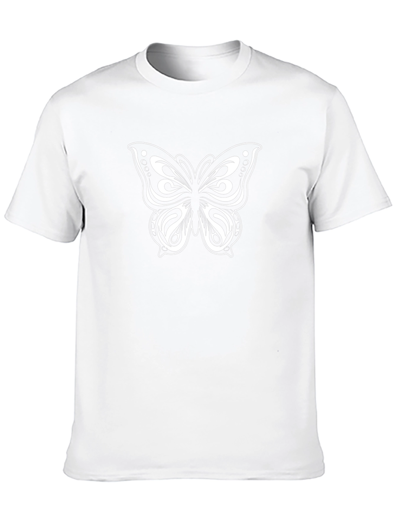 Black T-Shirt with Butterfly Graphic Print