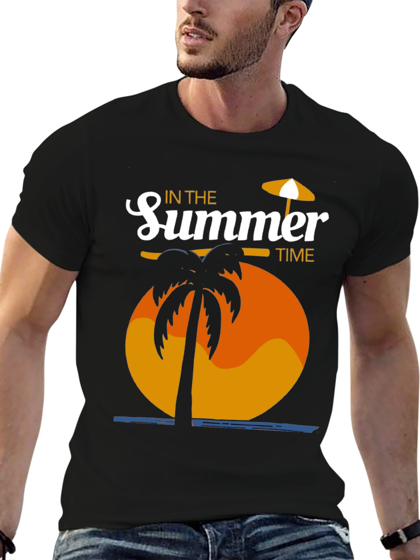 Summer Time Graphic Tee - Palm Tree Beach Vibe