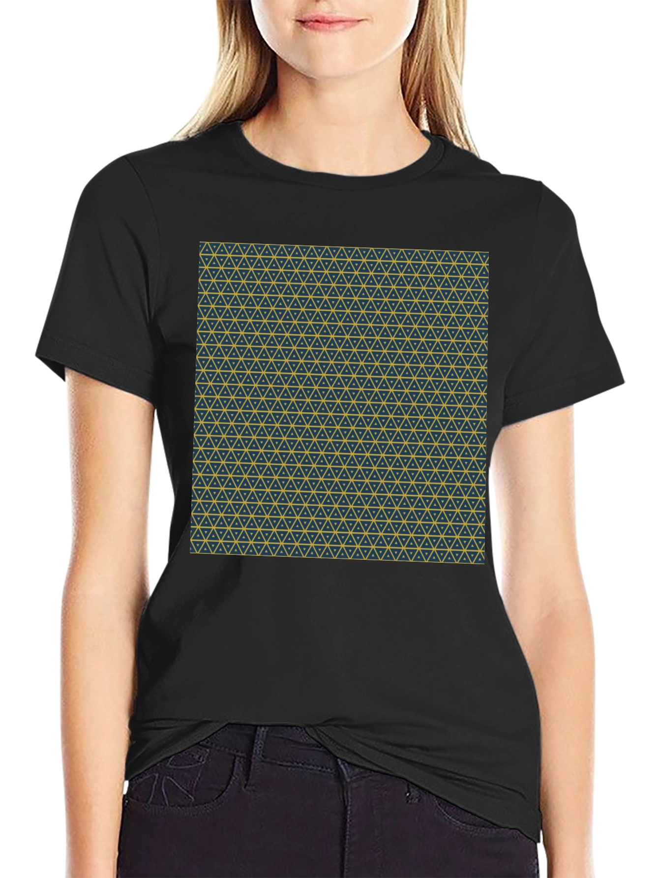 Geometric Print Crew Neck T-Shirt