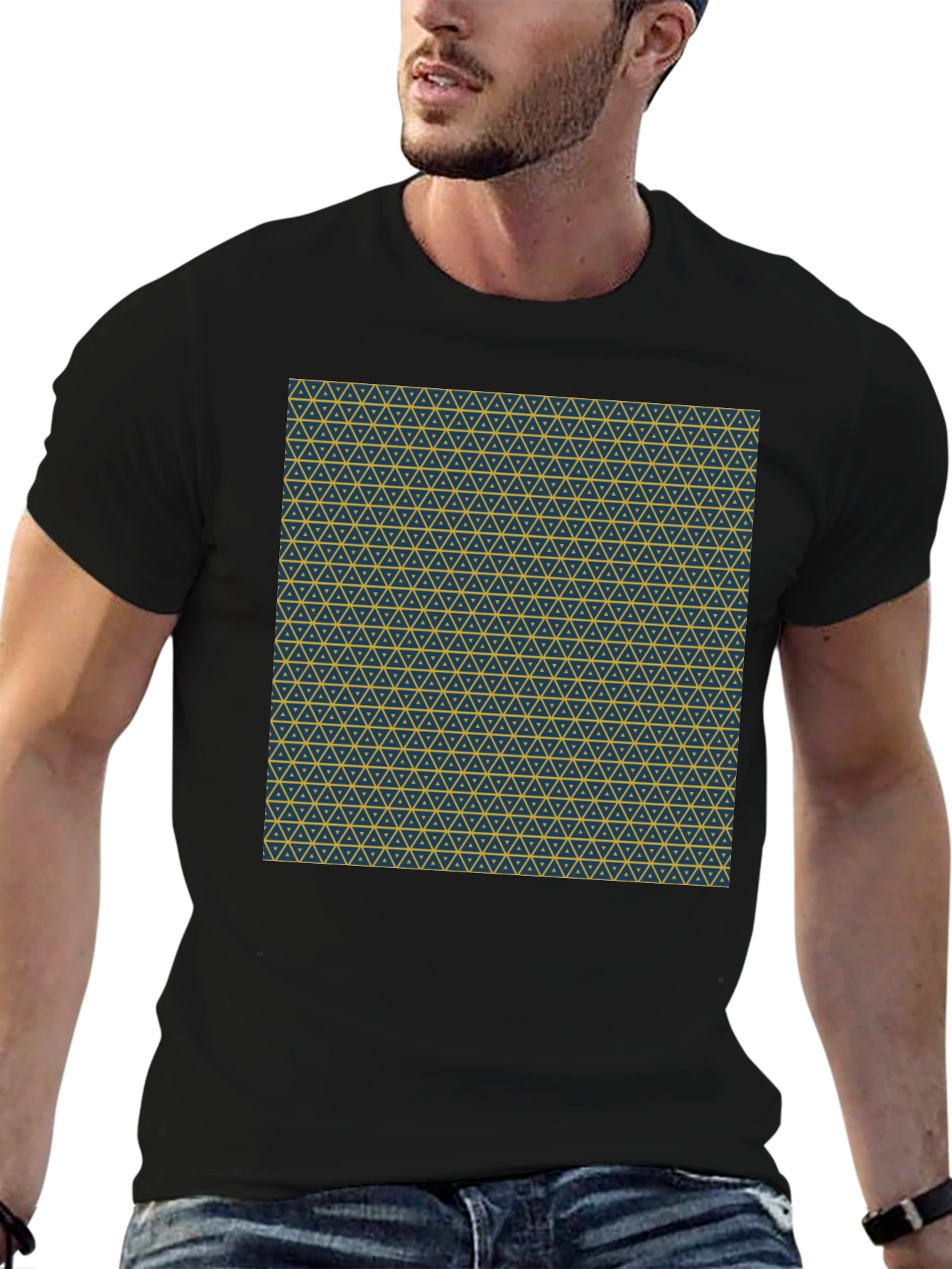 Geometric Print Crew Neck T-Shirt