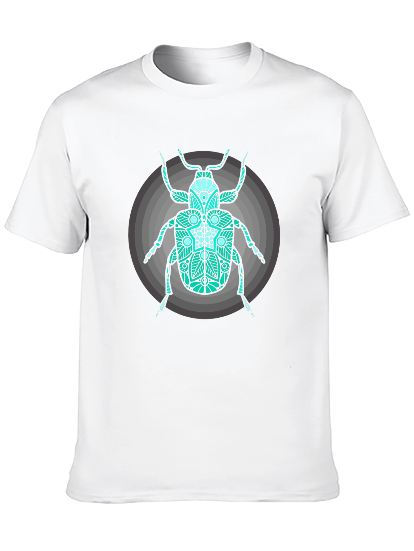 Teal Beetle Graphic Print Crew Neck T-Shirt