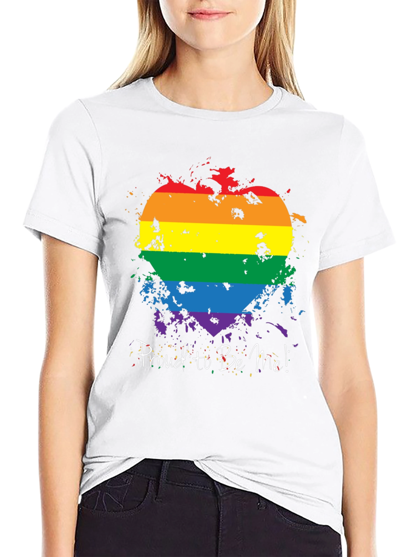 Pride Rainbow Heart T-Shirt - Proud To Be Me!