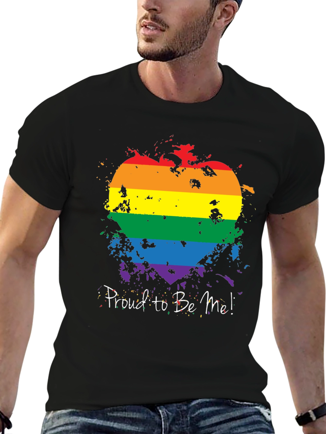 Pride Rainbow Heart T-Shirt - Proud To Be Me!