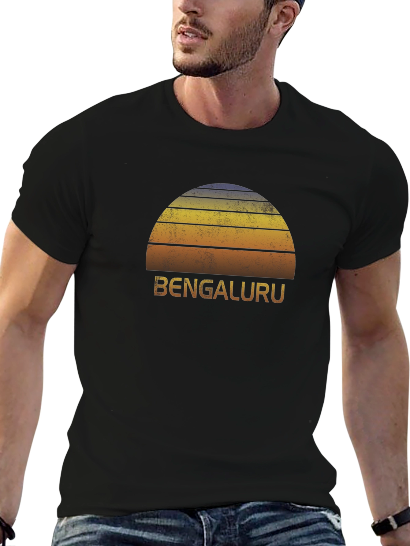 Bengaluru Sunset Graphic Tee - Retro Style