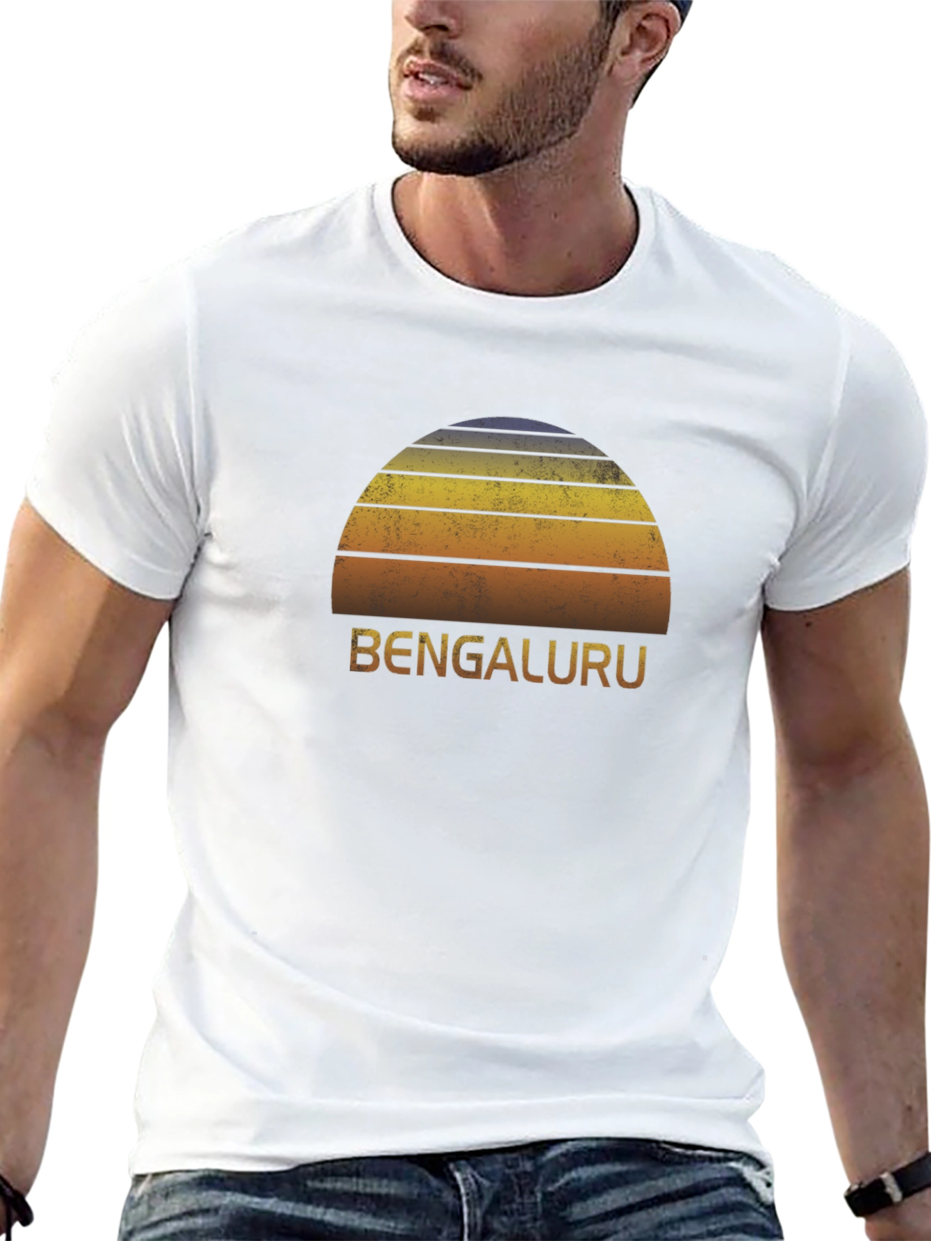 Bengaluru Sunset Graphic Tee - Retro Style