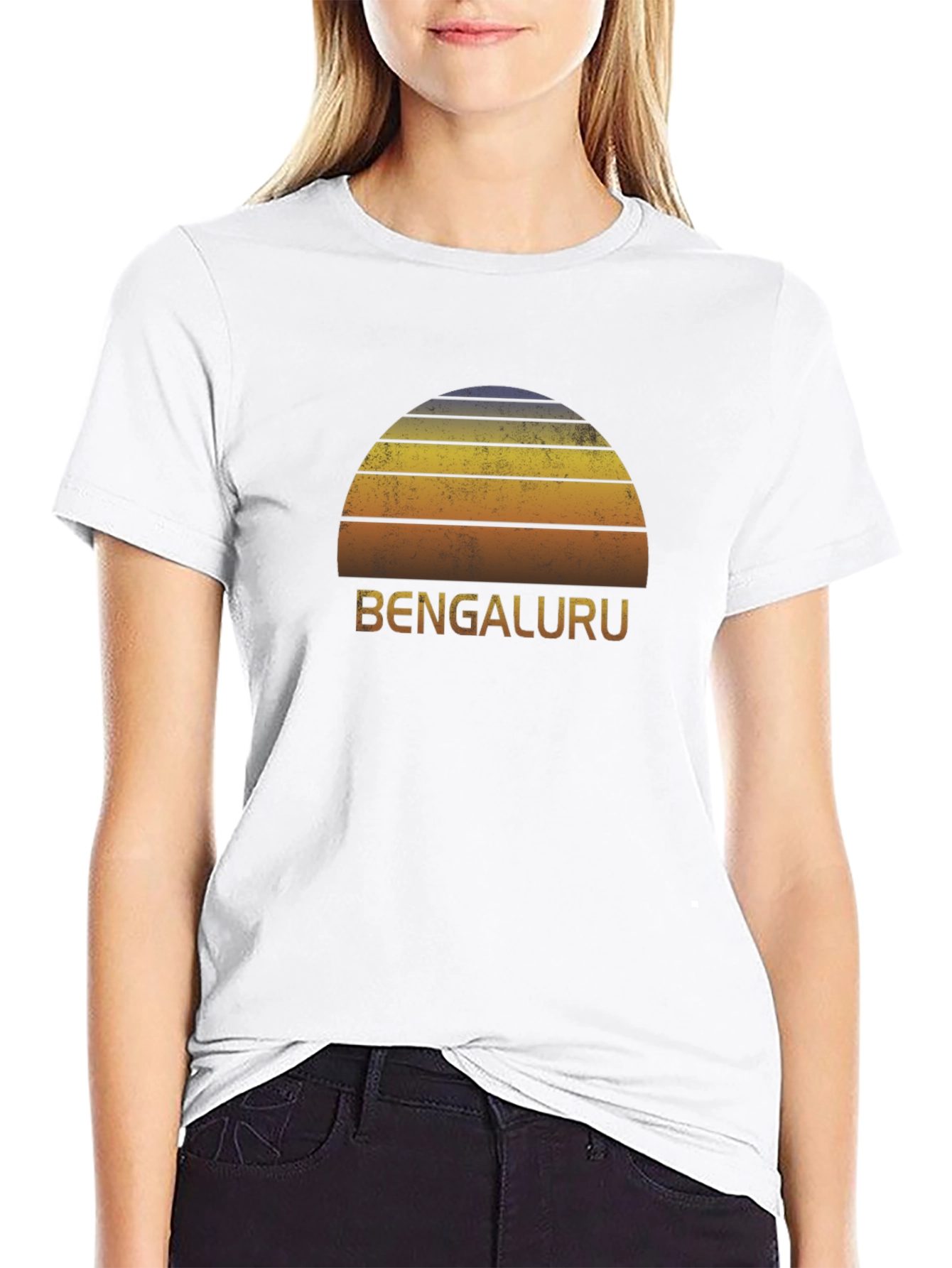 Bengaluru Sunset Graphic Tee - Retro Style