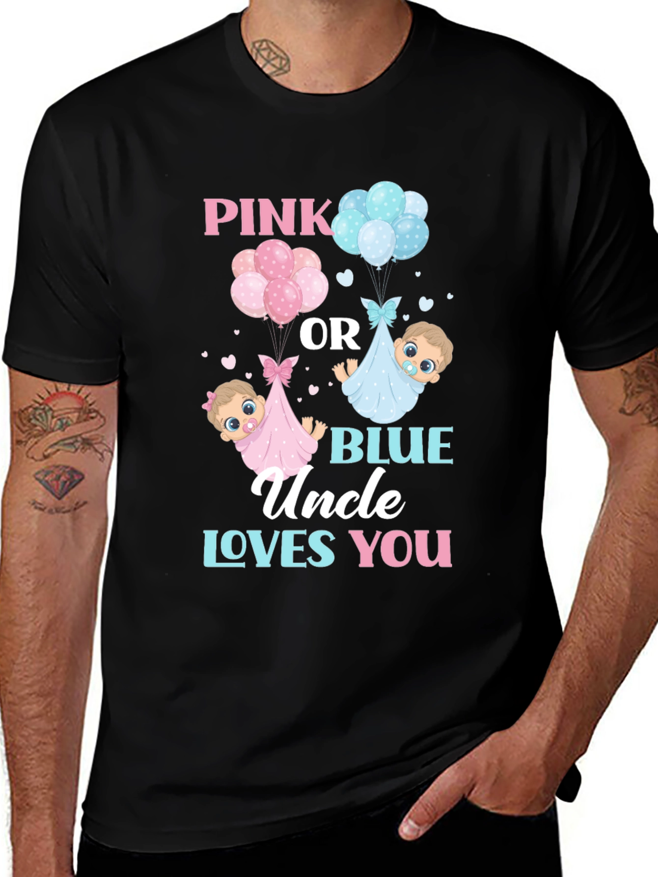 Pink or Blue Uncle Loves You T-Shirt