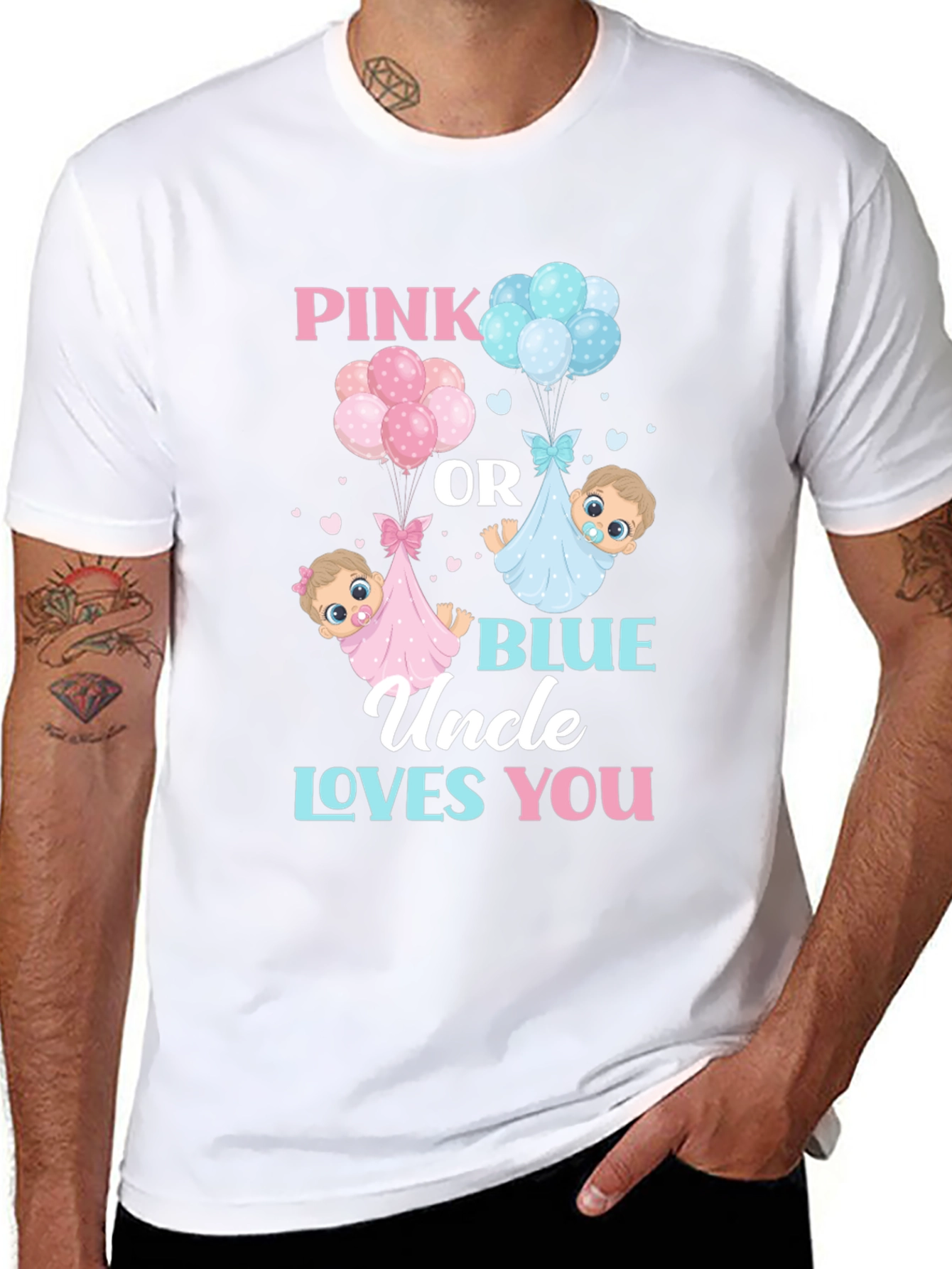 Pink or Blue Uncle Loves You T-Shirt