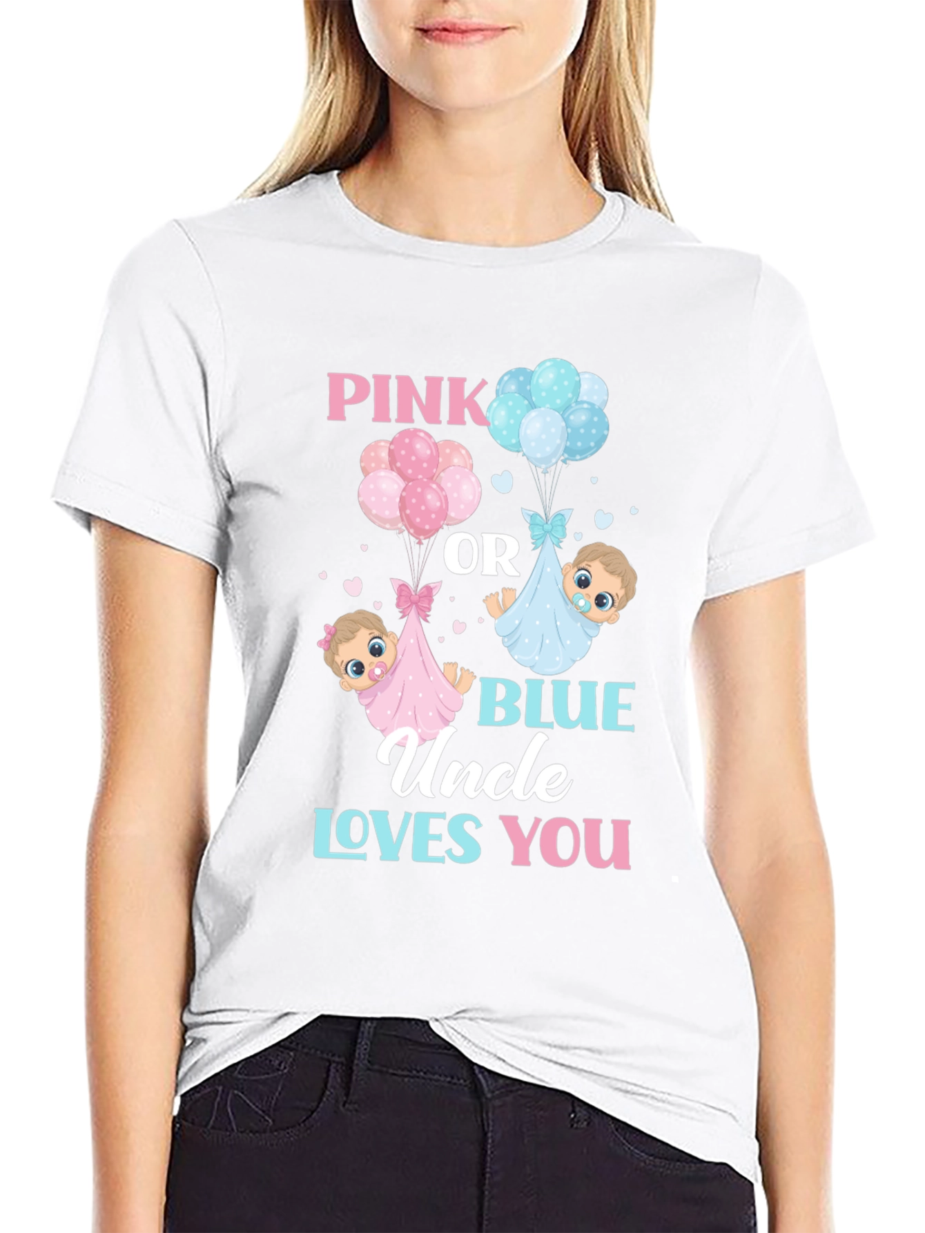 Pink or Blue Uncle Loves You T-Shirt