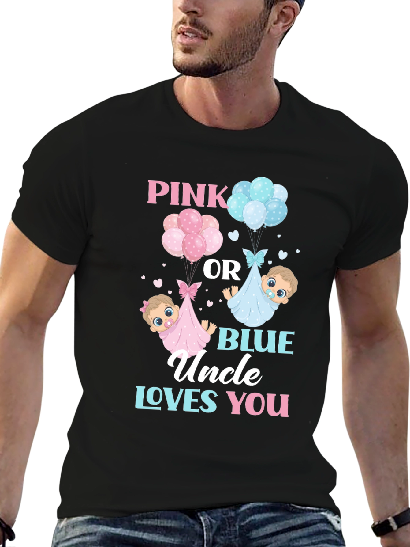 Pink or Blue Uncle Loves You T-Shirt