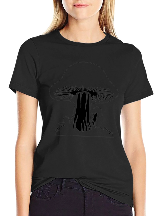 Mushroom Graphic Black Tee