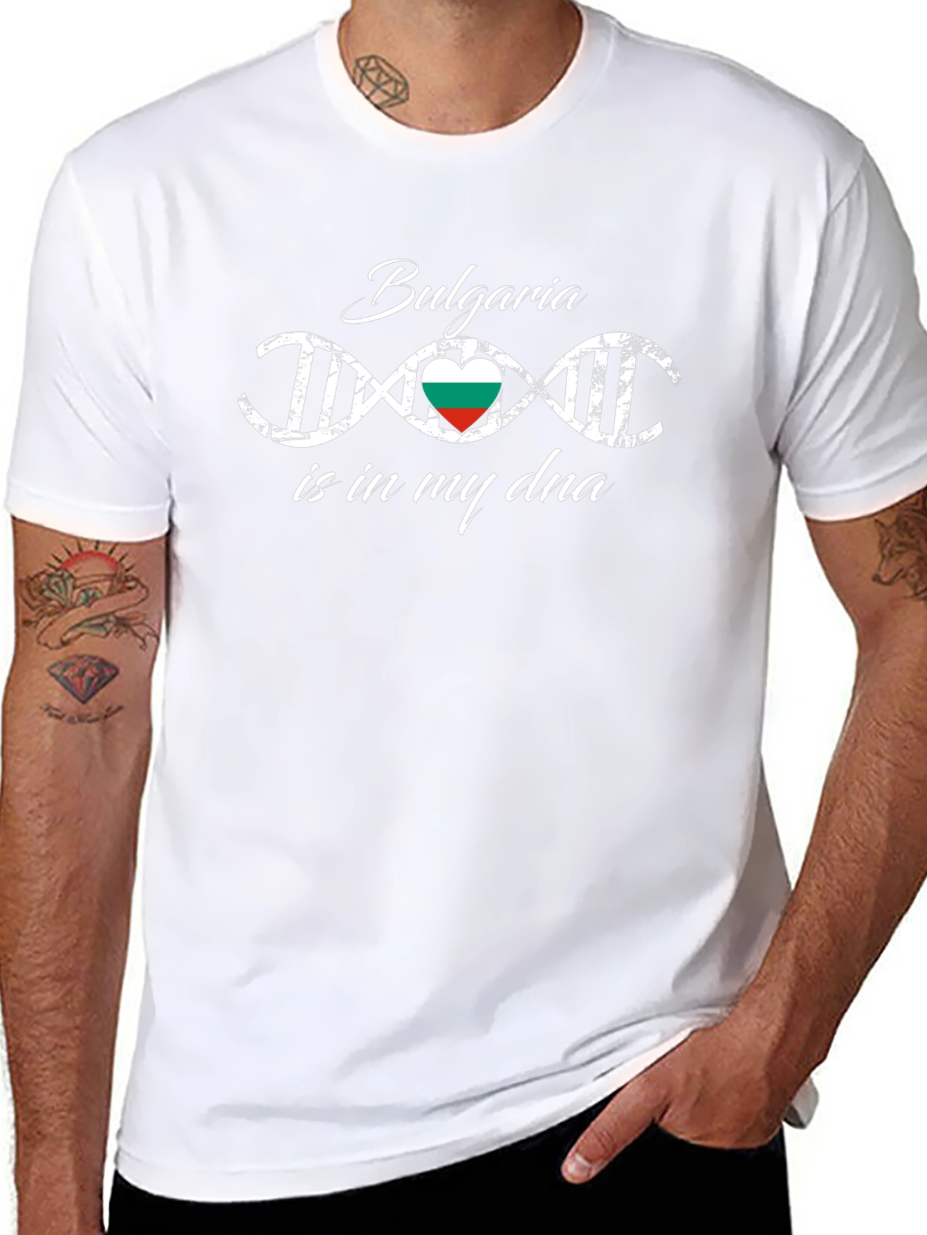 Bulgaria DNA Heart Flag T-Shirt