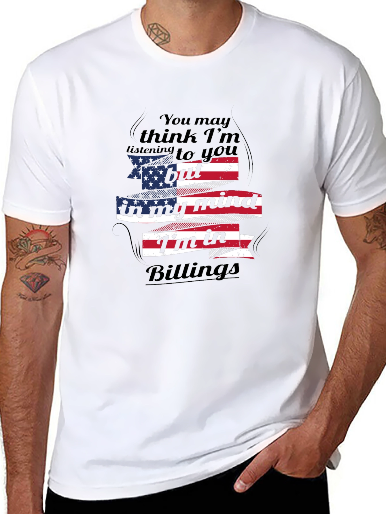 Billings Mind USA Flag Graphic Tee