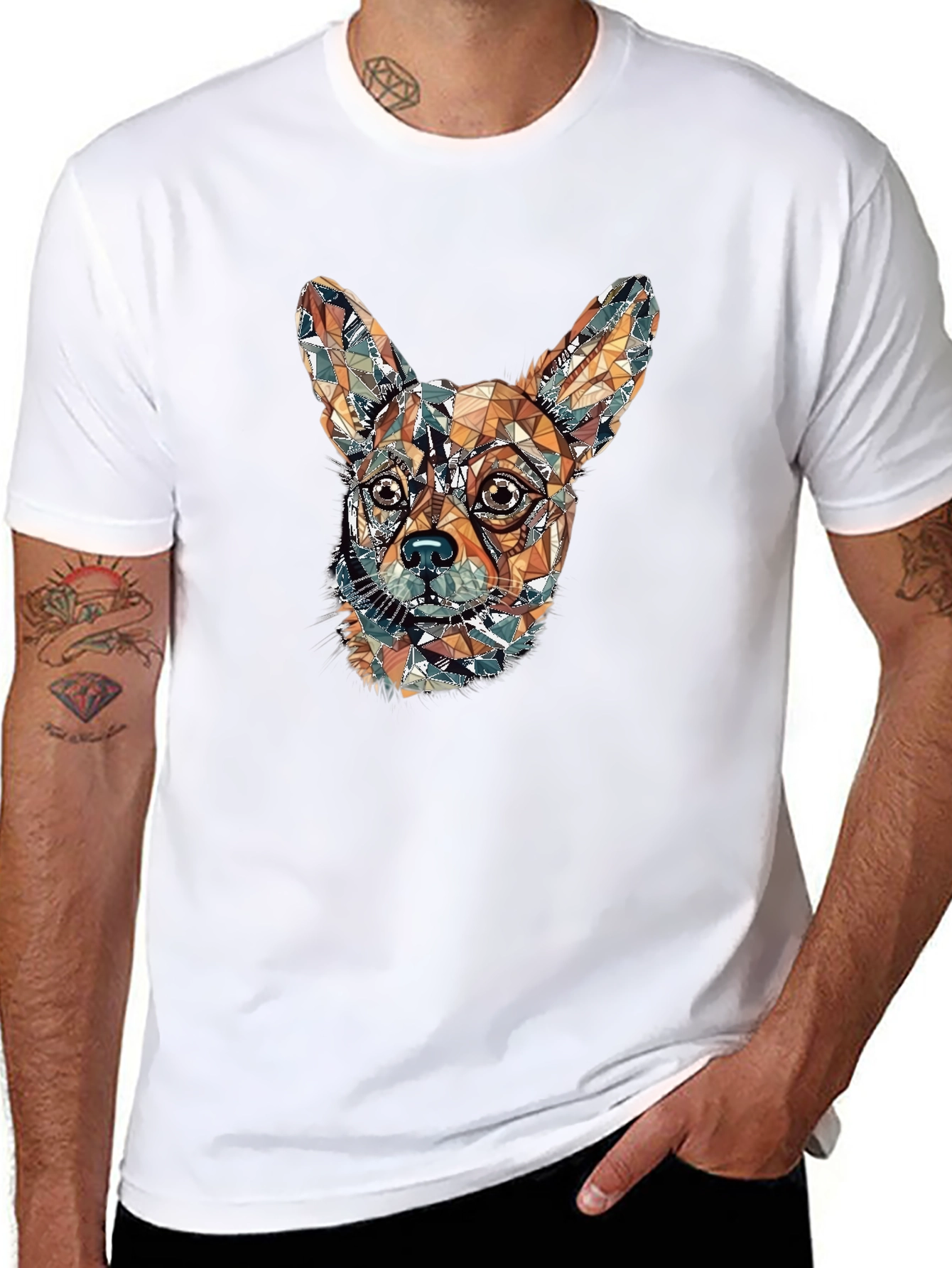 Geometric Chihuahua Graphic Tee - Stylish Dog Lovers Shirt
