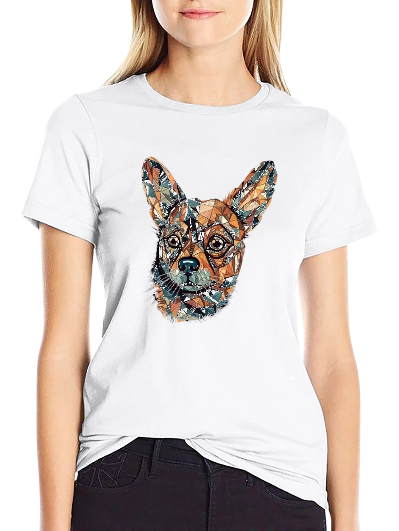 Geometric Chihuahua Graphic Tee - Stylish Dog Lovers Shirt