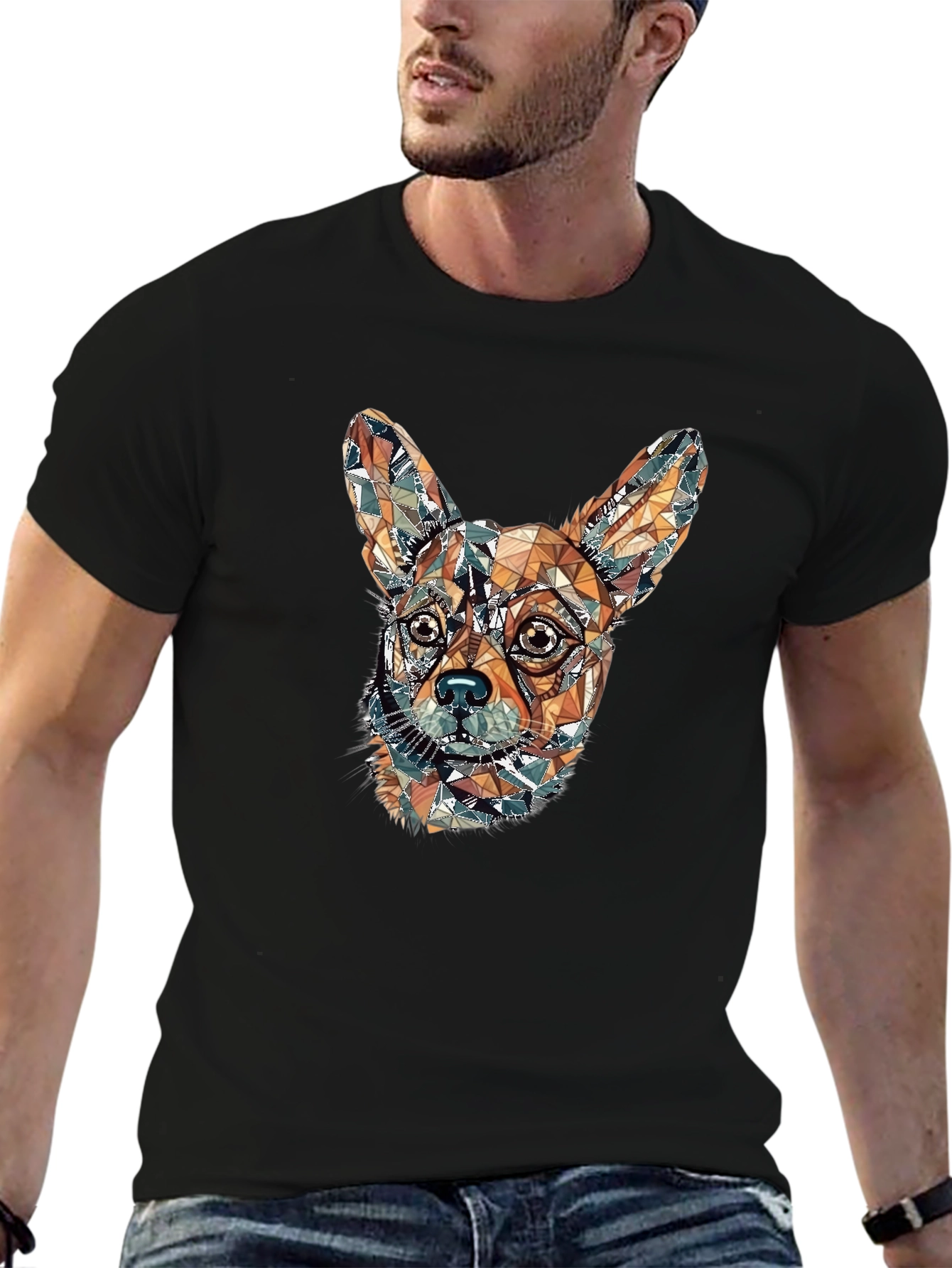 Geometric Chihuahua Graphic Tee - Stylish Dog Lovers Shirt