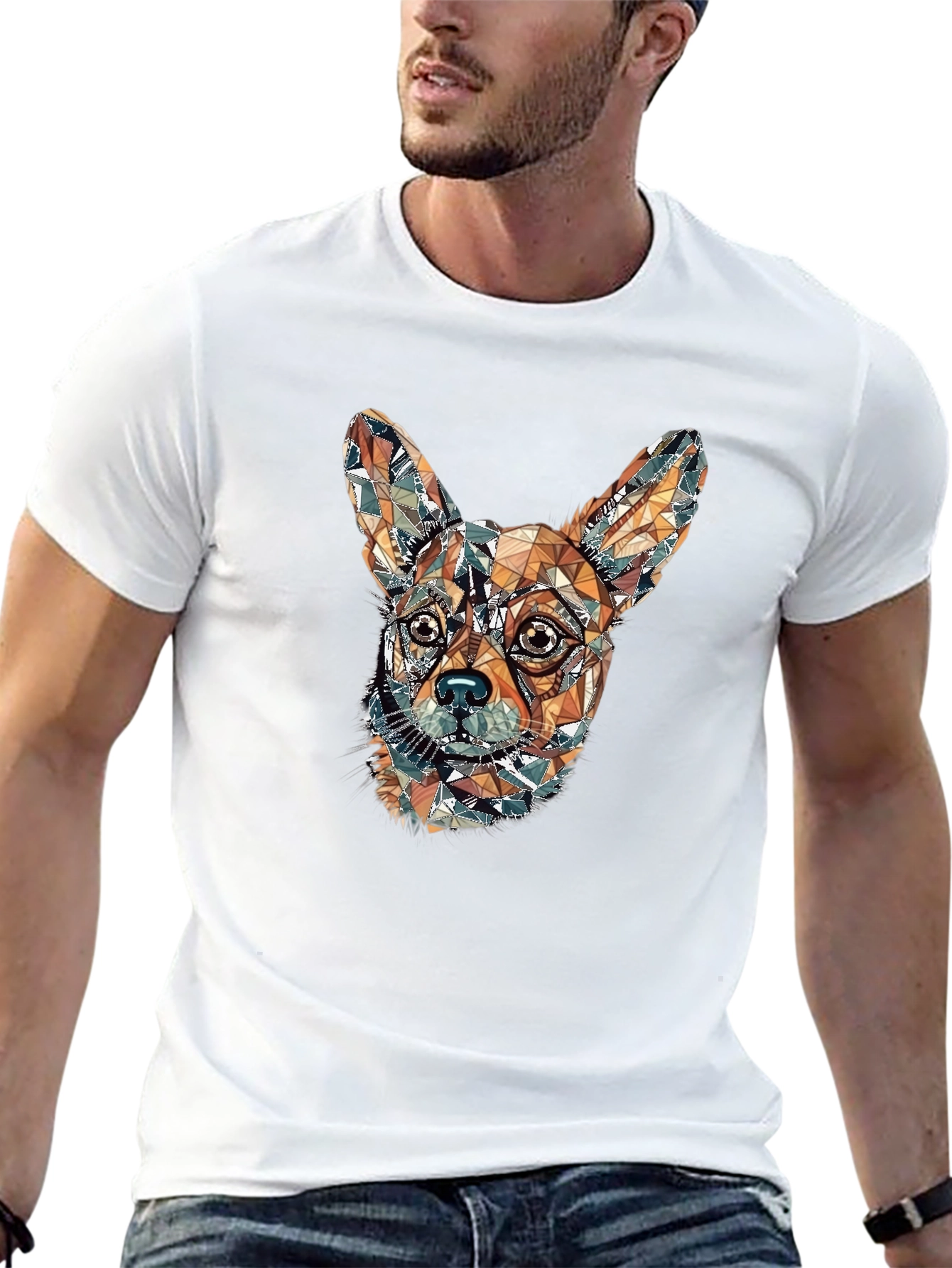 Geometric Chihuahua Graphic Tee - Stylish Dog Lovers Shirt