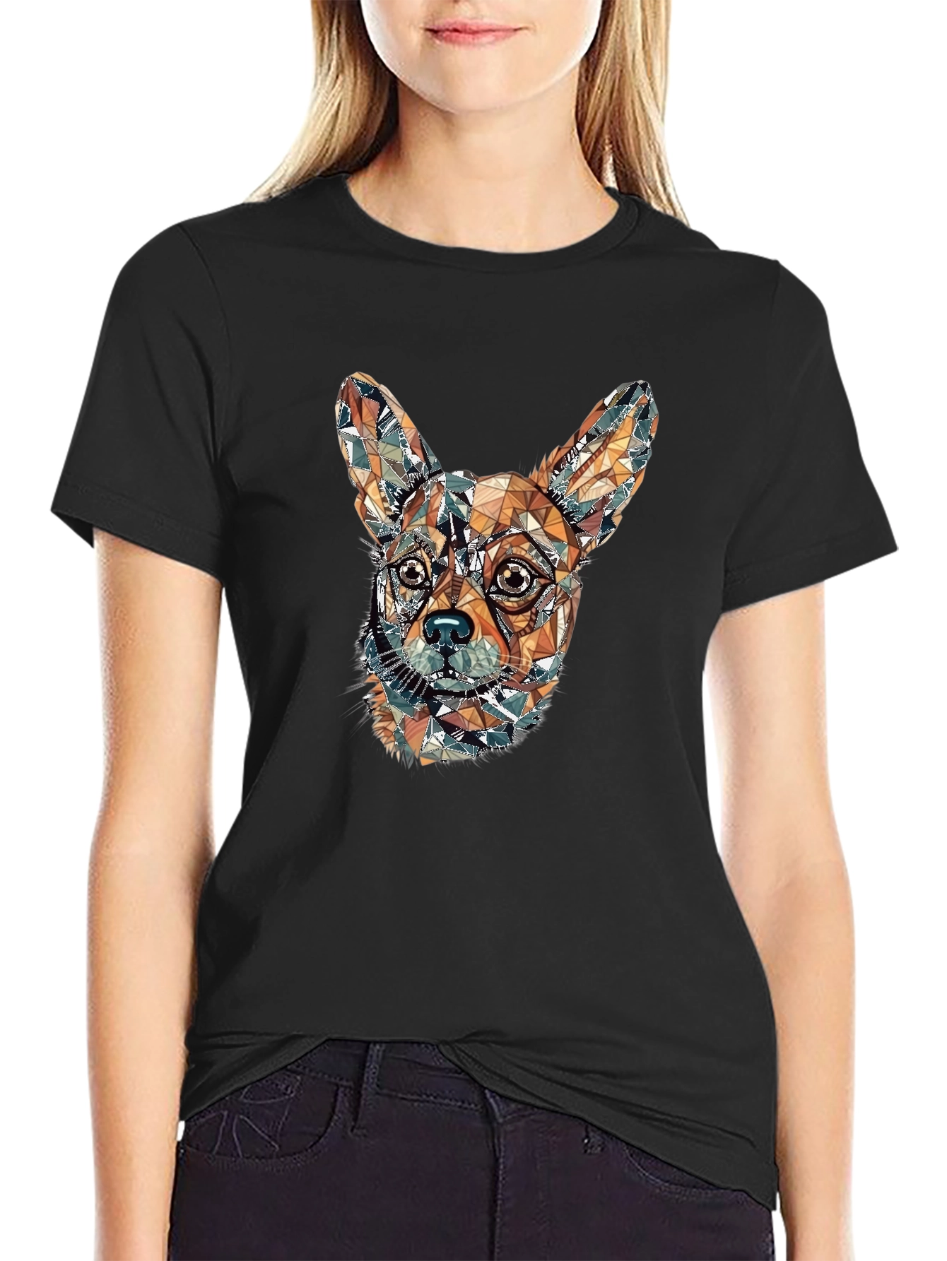 Geometric Chihuahua Graphic Tee - Stylish Dog Lovers Shirt