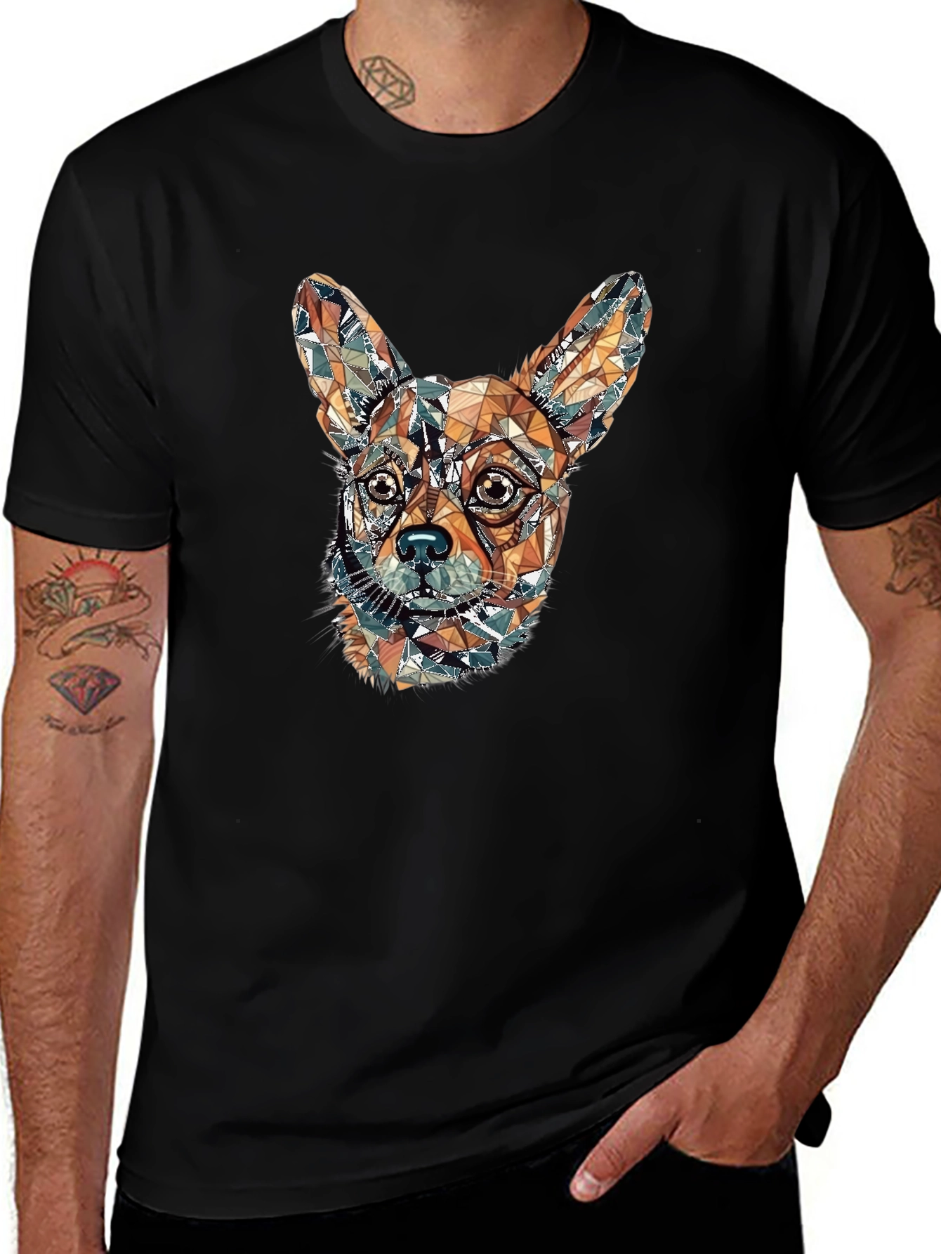 Geometric Chihuahua Graphic Tee - Stylish Dog Lovers Shirt