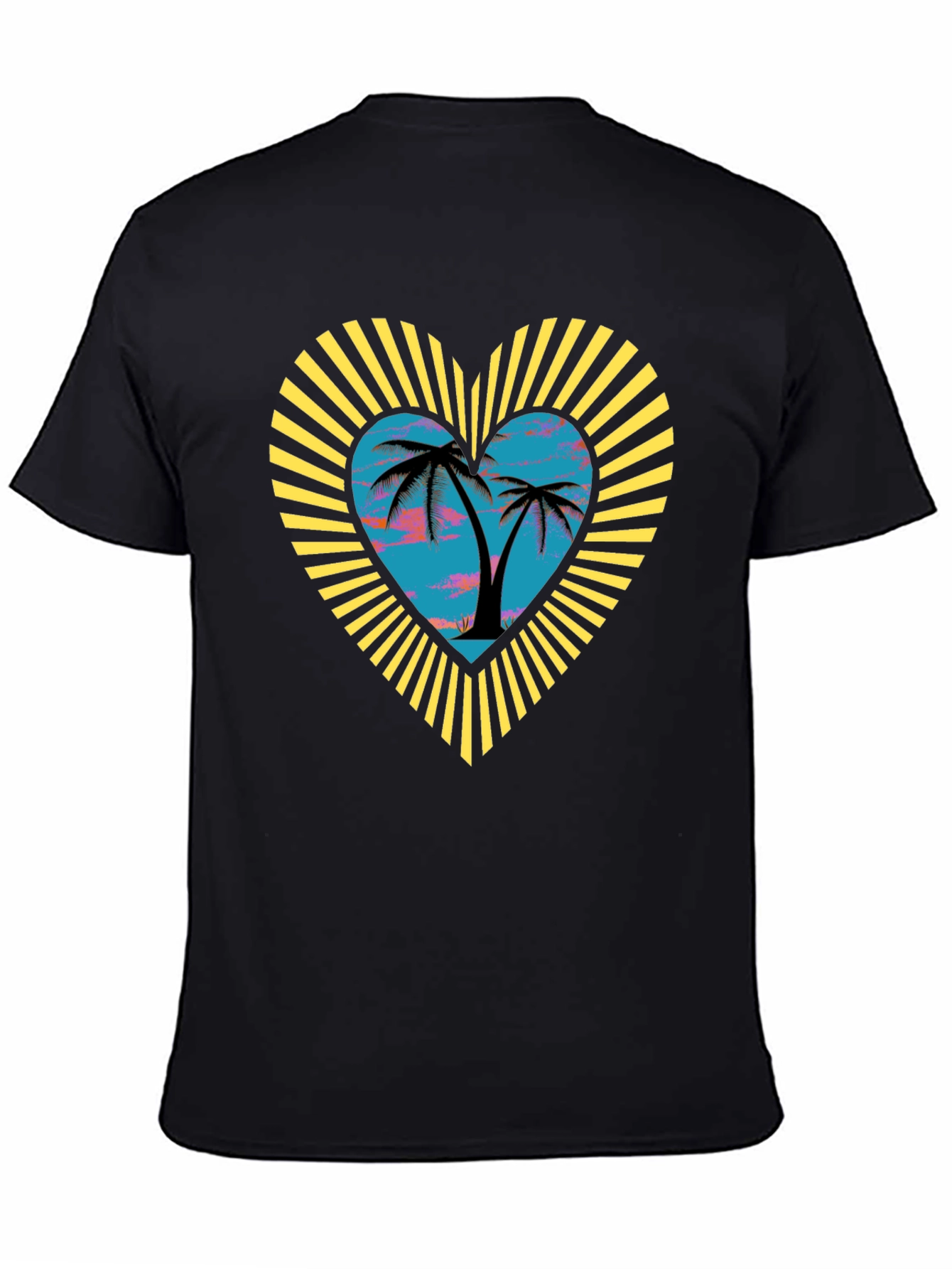 Tropical Heart Tee - Black T-Shirt