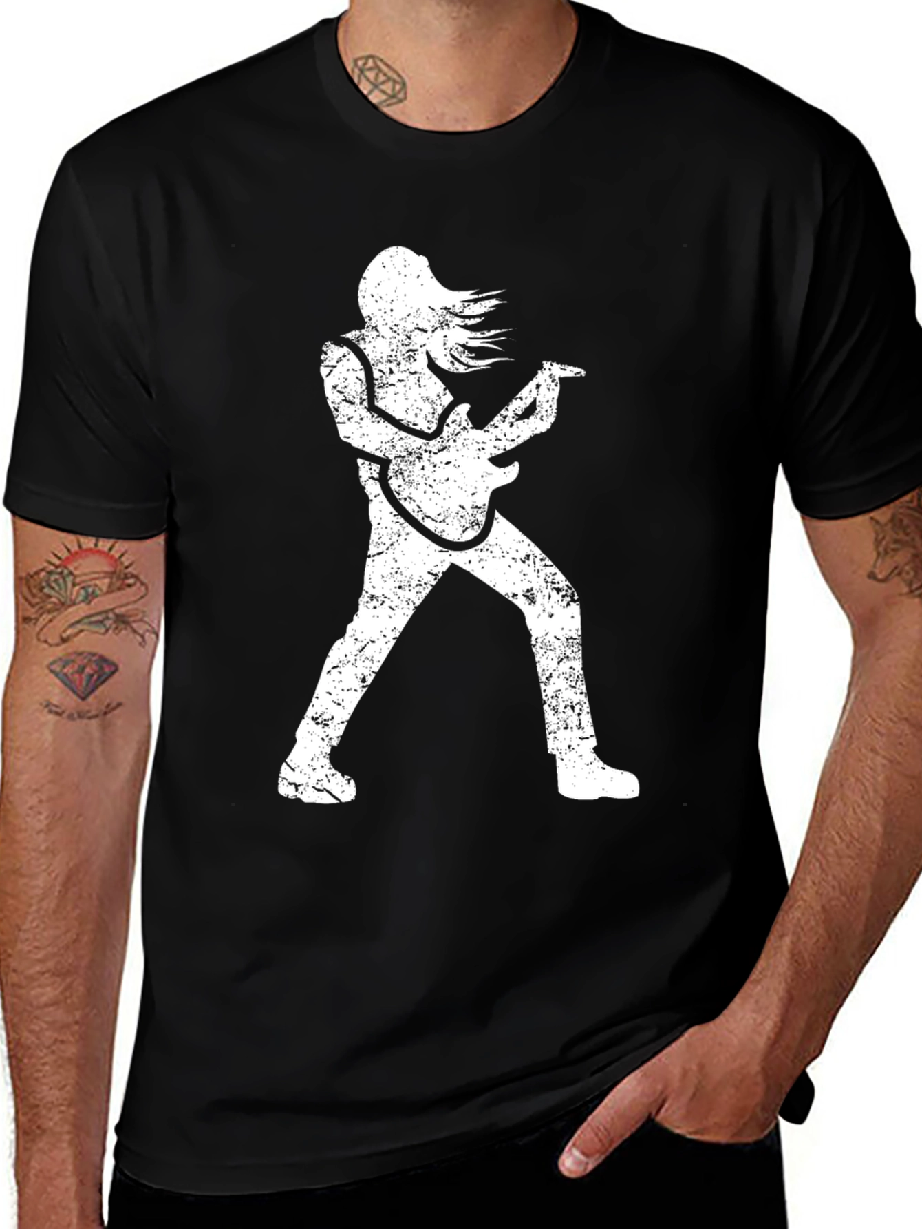 Rock Star Graphic T-Shirt - Distressed Look