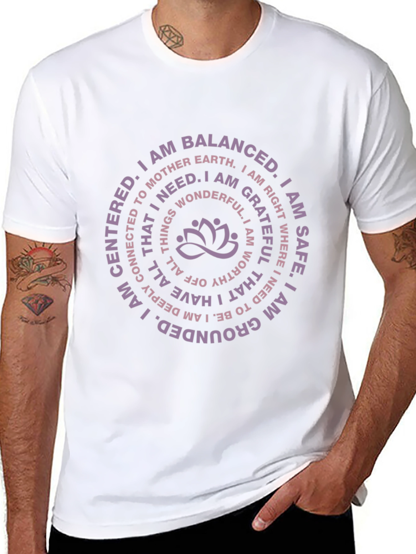 Mindful Affirmation Tee - Grounded & Balanced