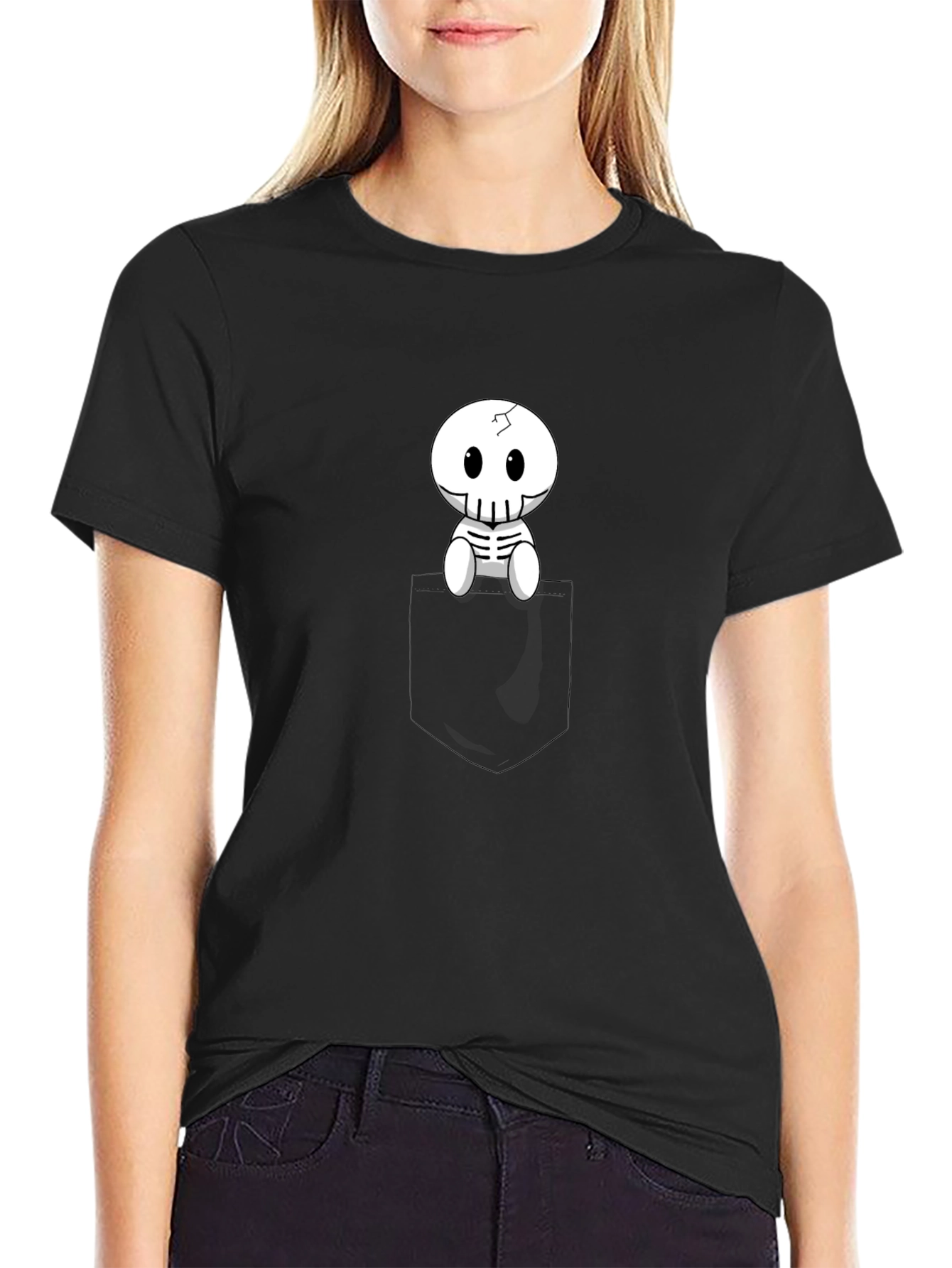 Pocket Skeleton Graphic Tee - Black