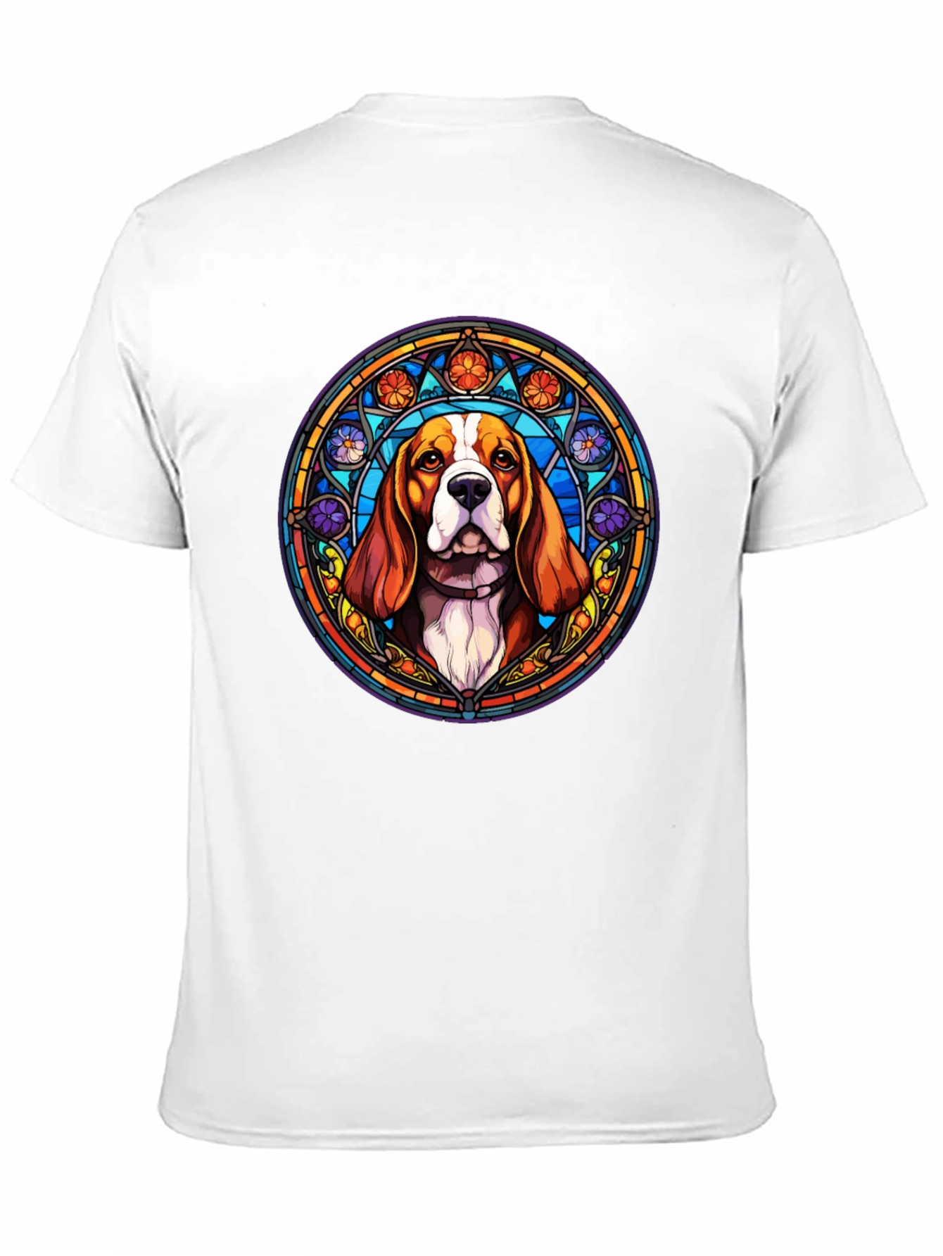 Stained Glass Beagle Dog T-Shirt - Unique Art Tee