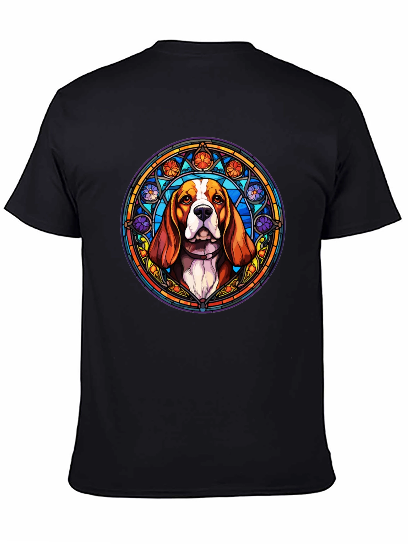 Stained Glass Beagle Dog T-Shirt - Unique Art Tee