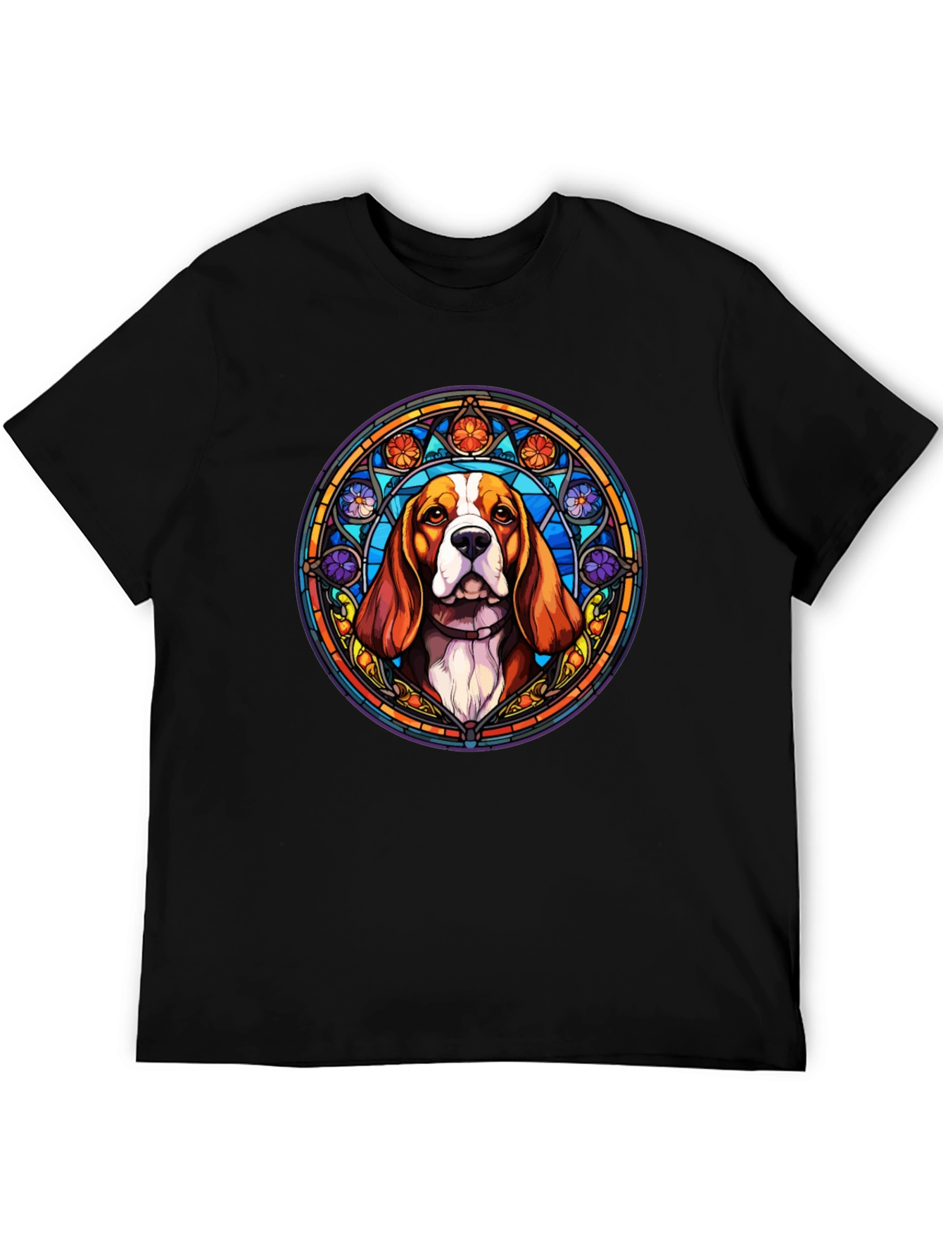 Stained Glass Beagle Dog T-Shirt - Unique Art Tee