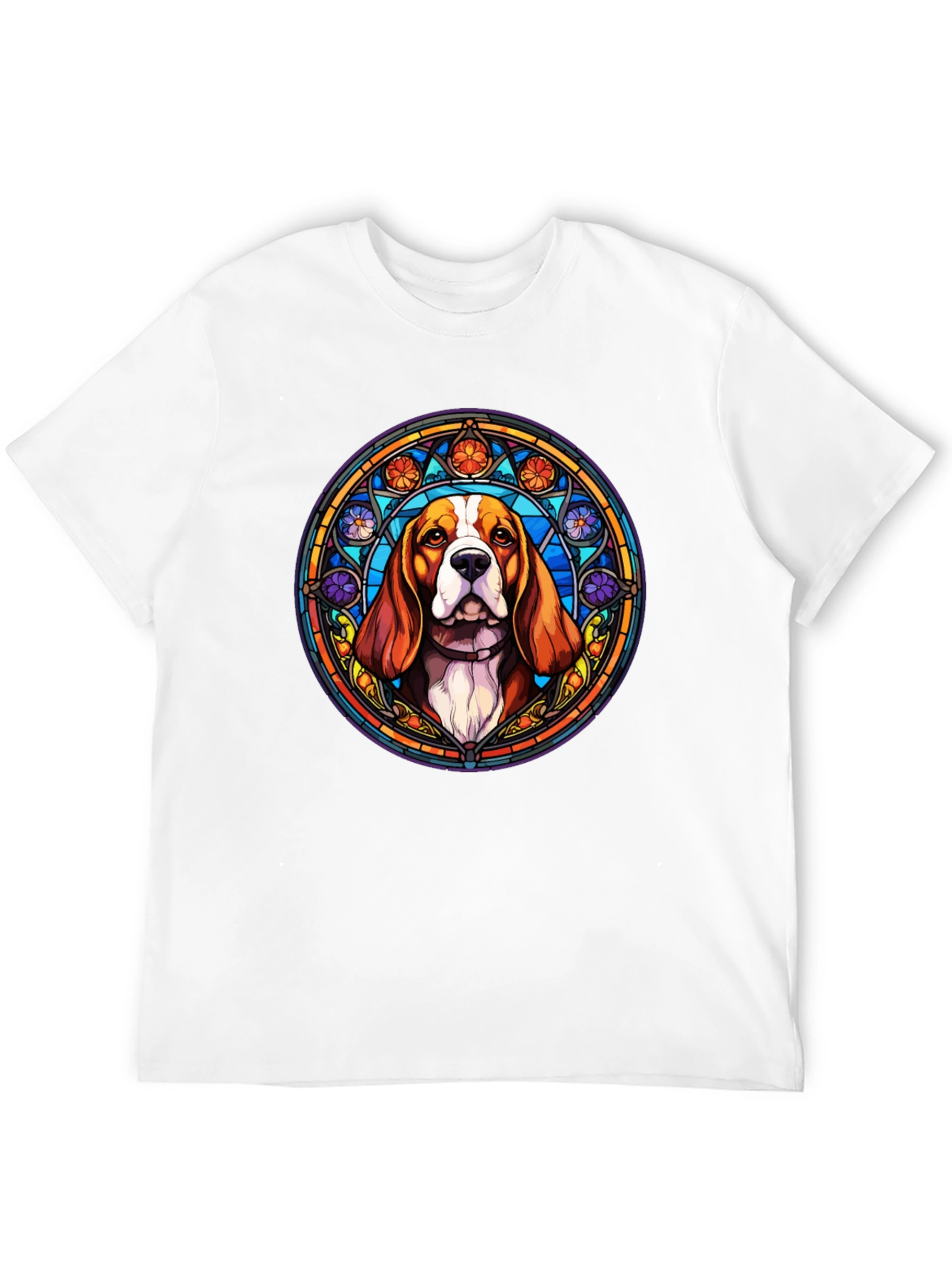 Stained Glass Beagle Dog T-Shirt - Unique Art Tee