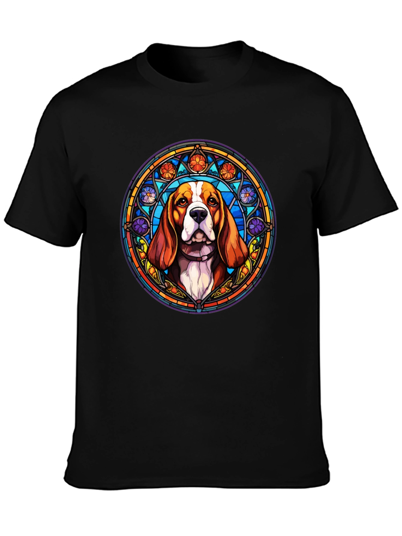 Stained Glass Beagle Dog T-Shirt - Unique Art Tee
