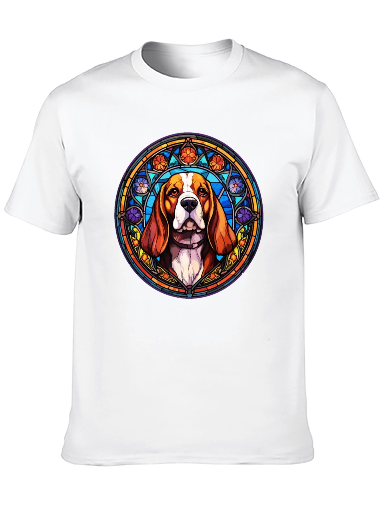 Stained Glass Beagle Dog T-Shirt - Unique Art Tee