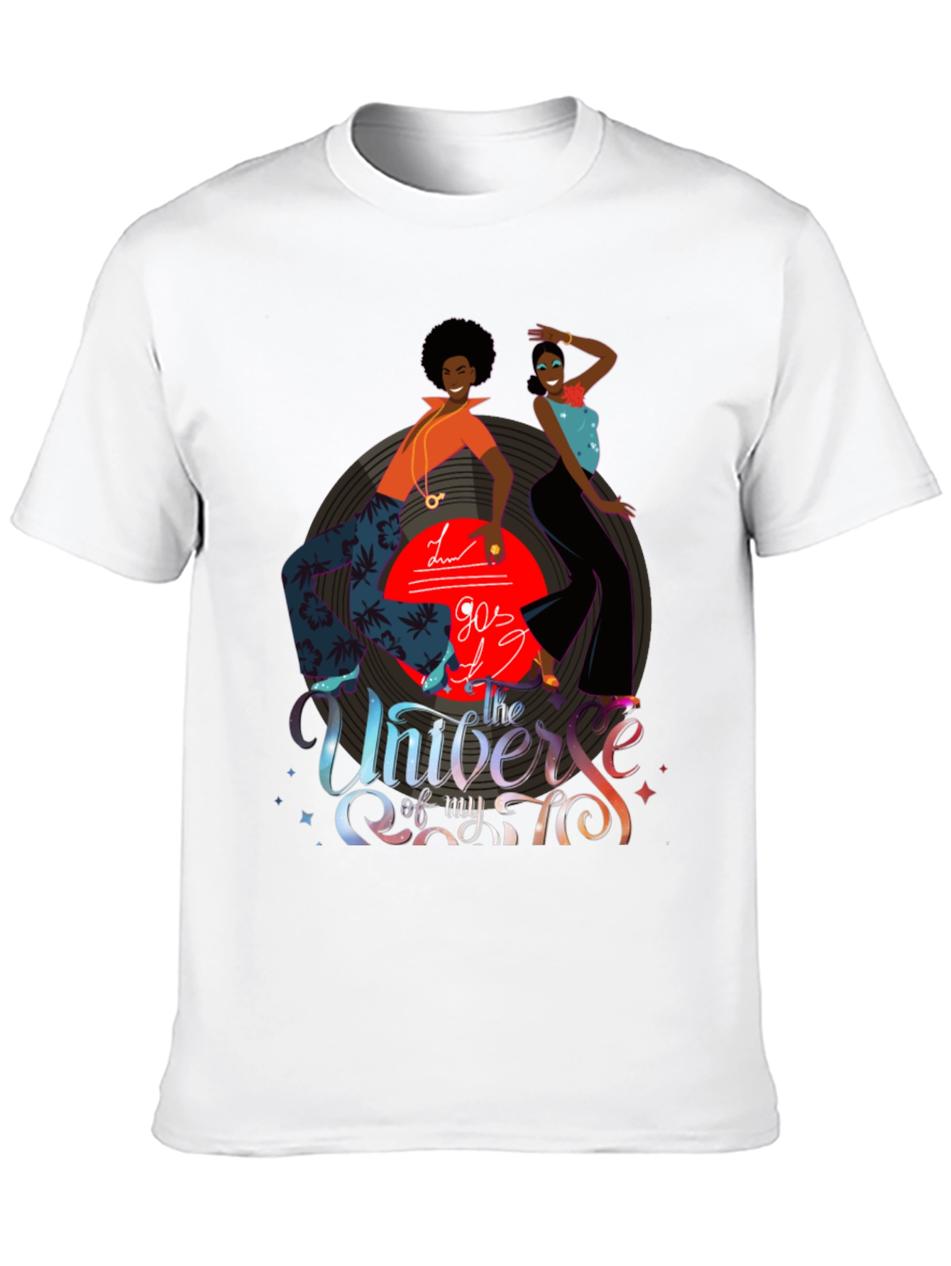 Retro 70s Disco T-Shirt Groovy Vinyl Graphic Tee