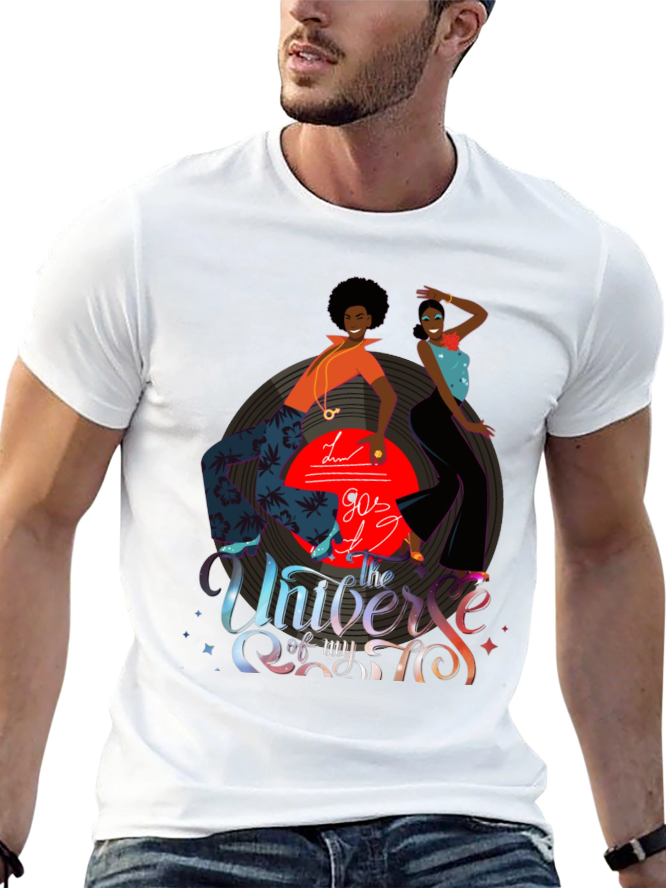 Retro 70s Disco T-Shirt Groovy Vinyl Graphic Tee