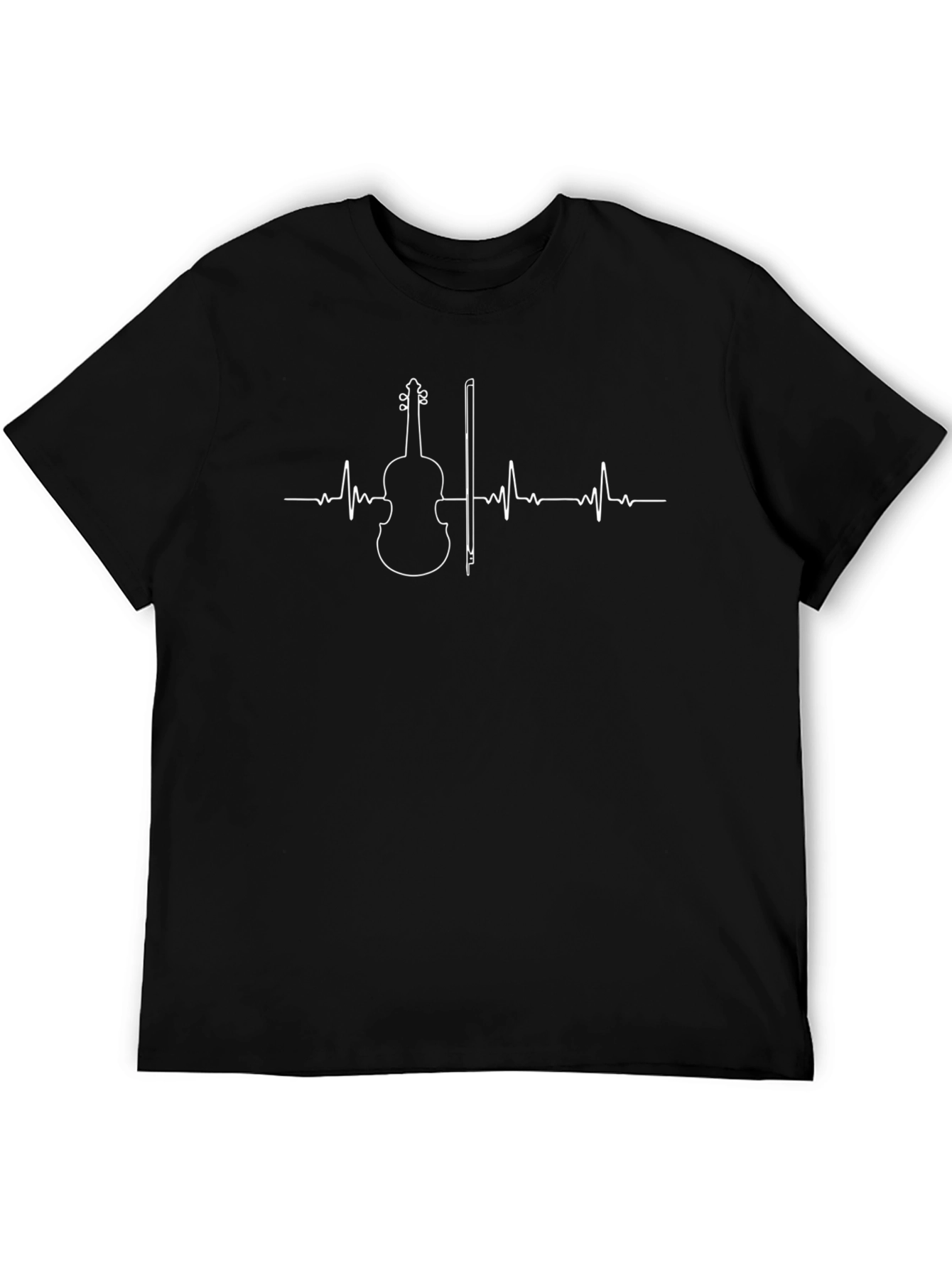 Violin Heartbeat Black T-Shirt