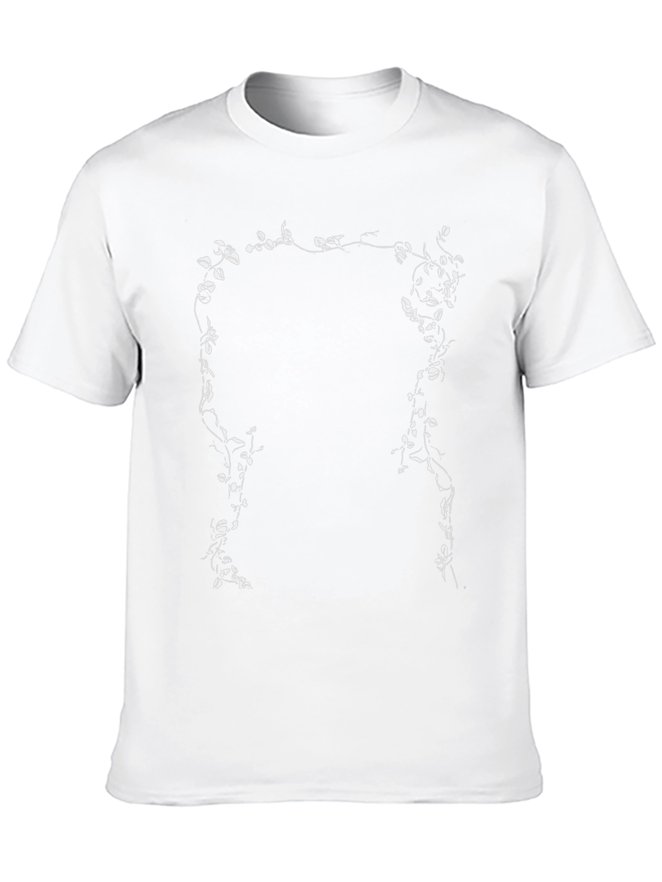 Botanical Vine Graphic Tee - Black Cotton T-Shirt
