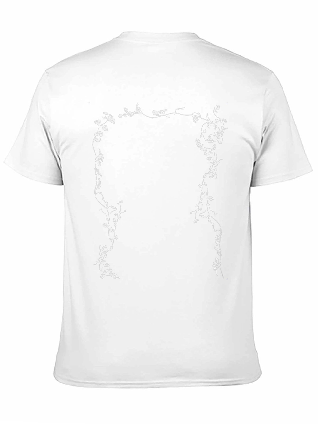 Botanical Vine Graphic Tee - Black Cotton T-Shirt