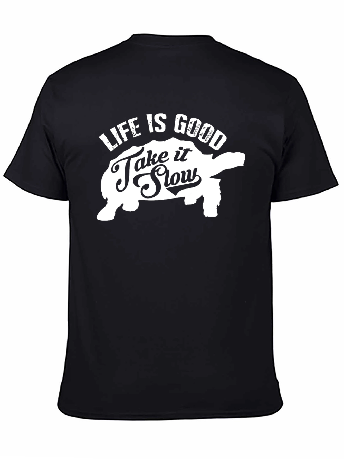 Life is Good Turtle Graphic Black T-Shirt