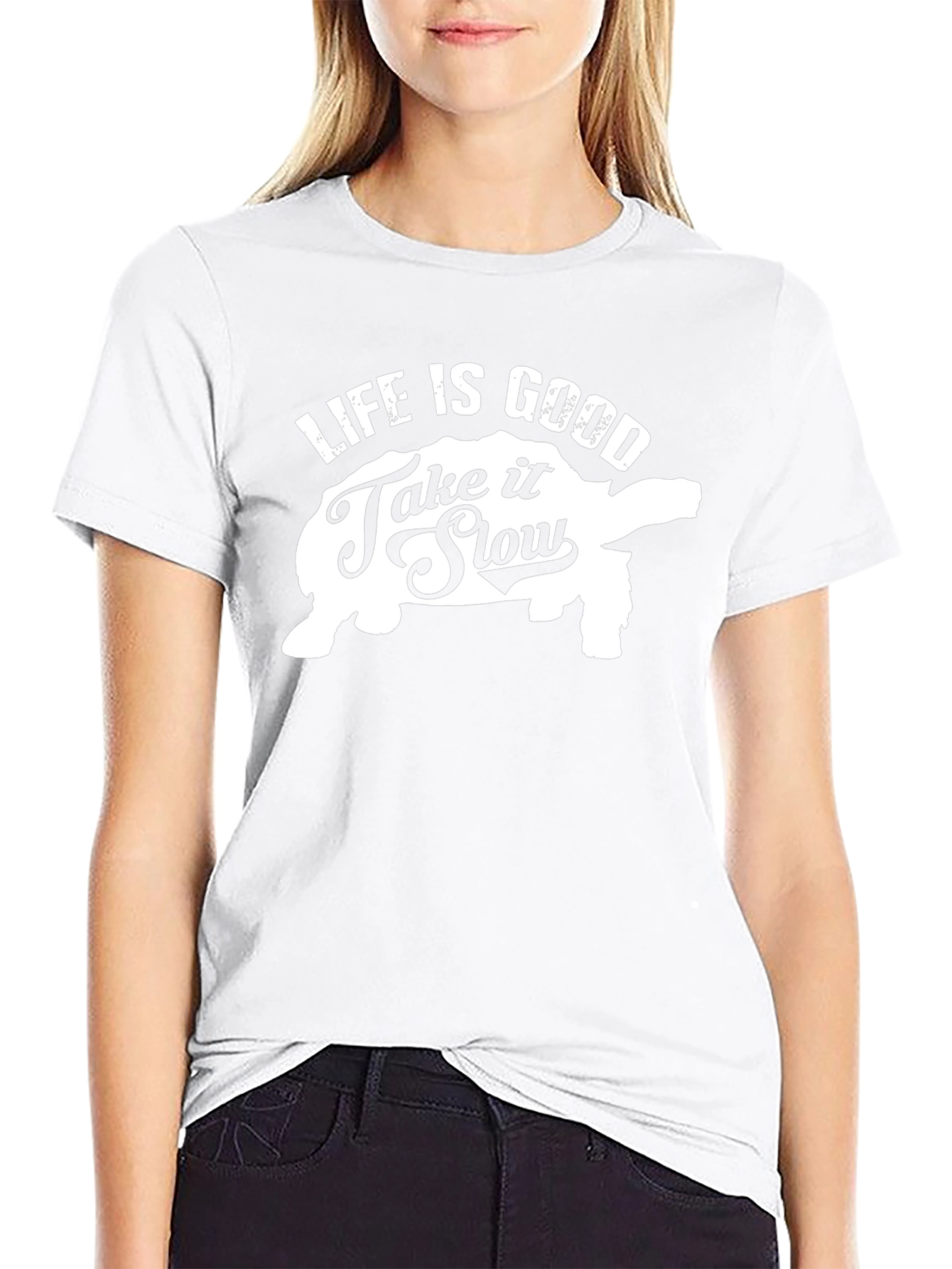 Life is Good Turtle Graphic Black T-Shirt