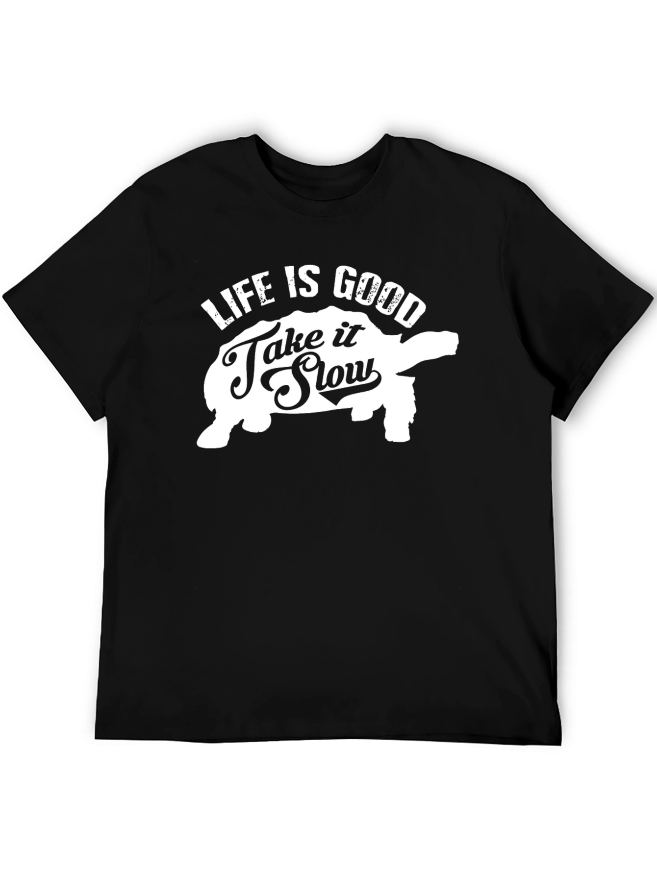 Life is Good Turtle Graphic Black T-Shirt