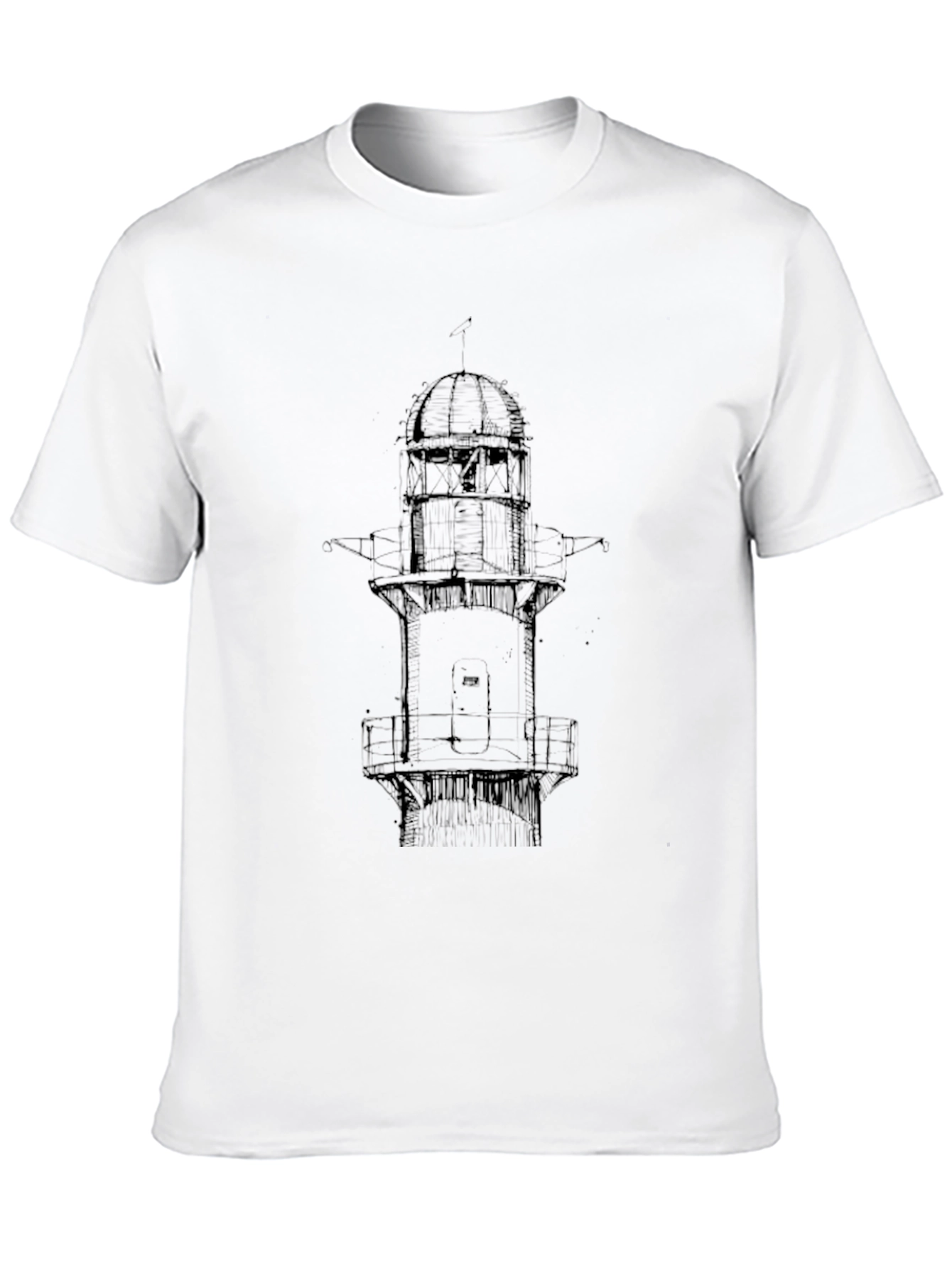 Lighthouse Graphic Print Black T-Shirt