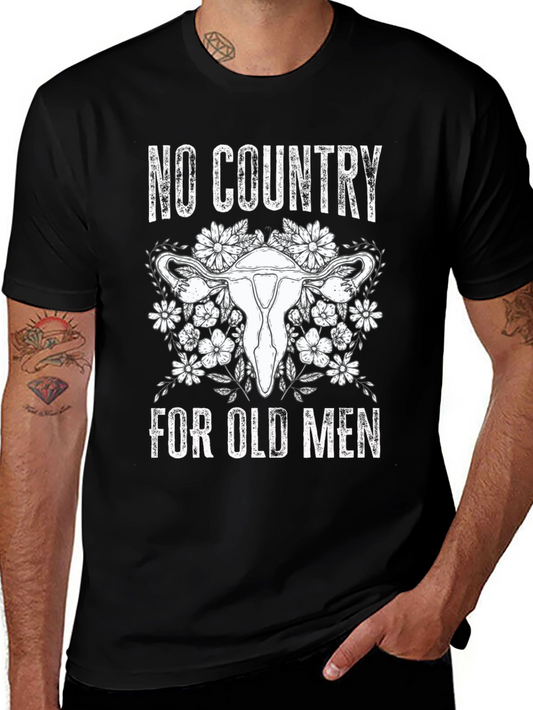 Feminist Uterus Graphic T-Shirt - No Country for Old Men