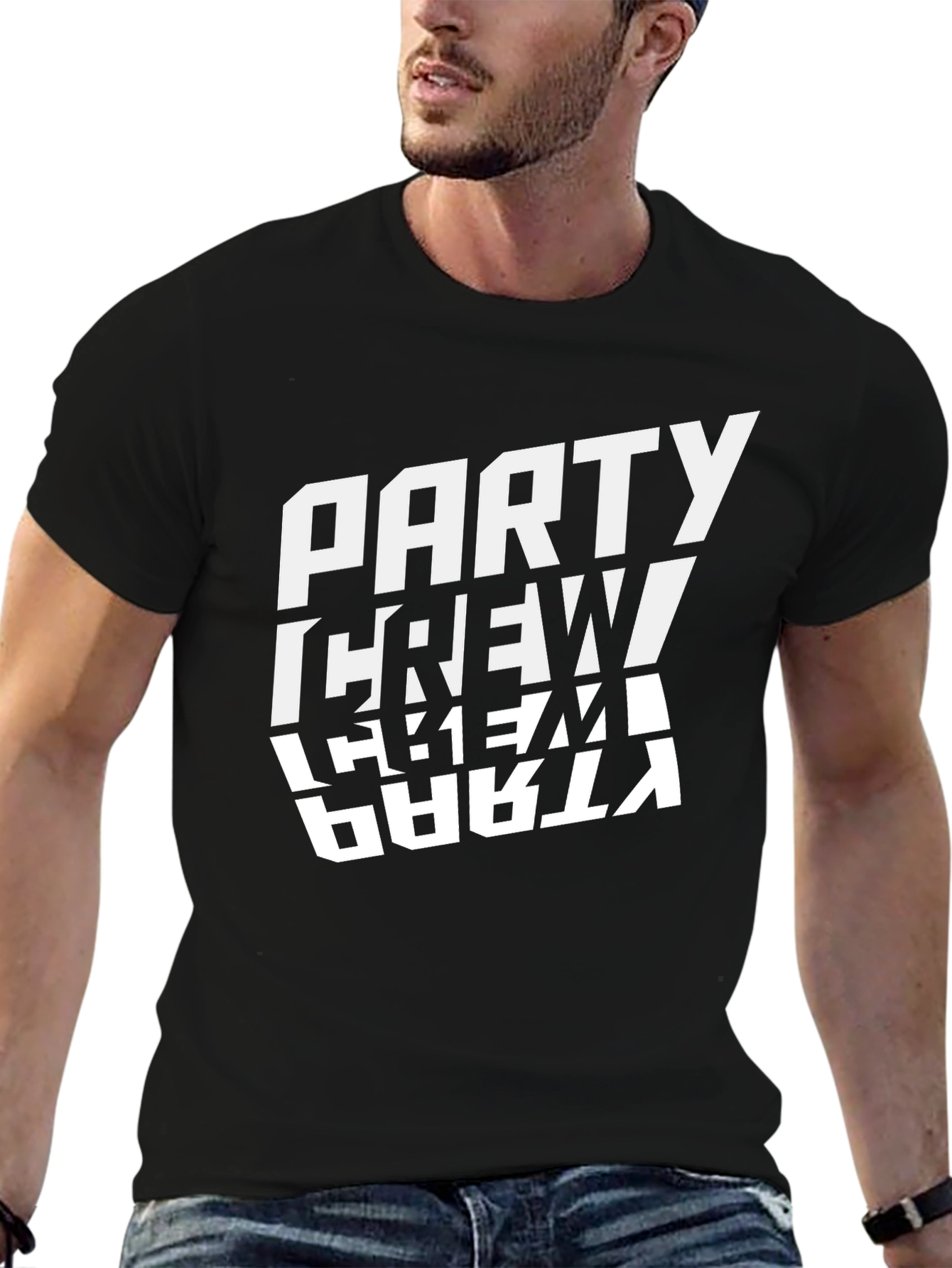 Party Crew T-Shirt - Black Graphic Tee