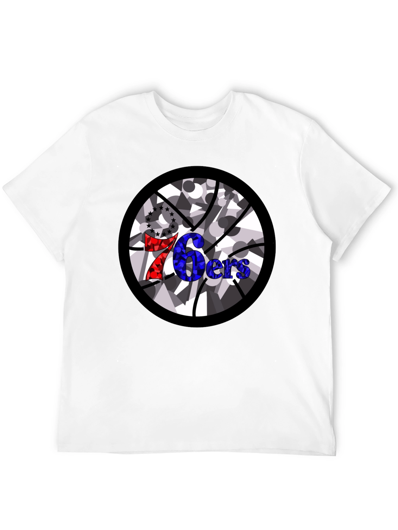 76ers Basketball Graphic Black T-Shirt
