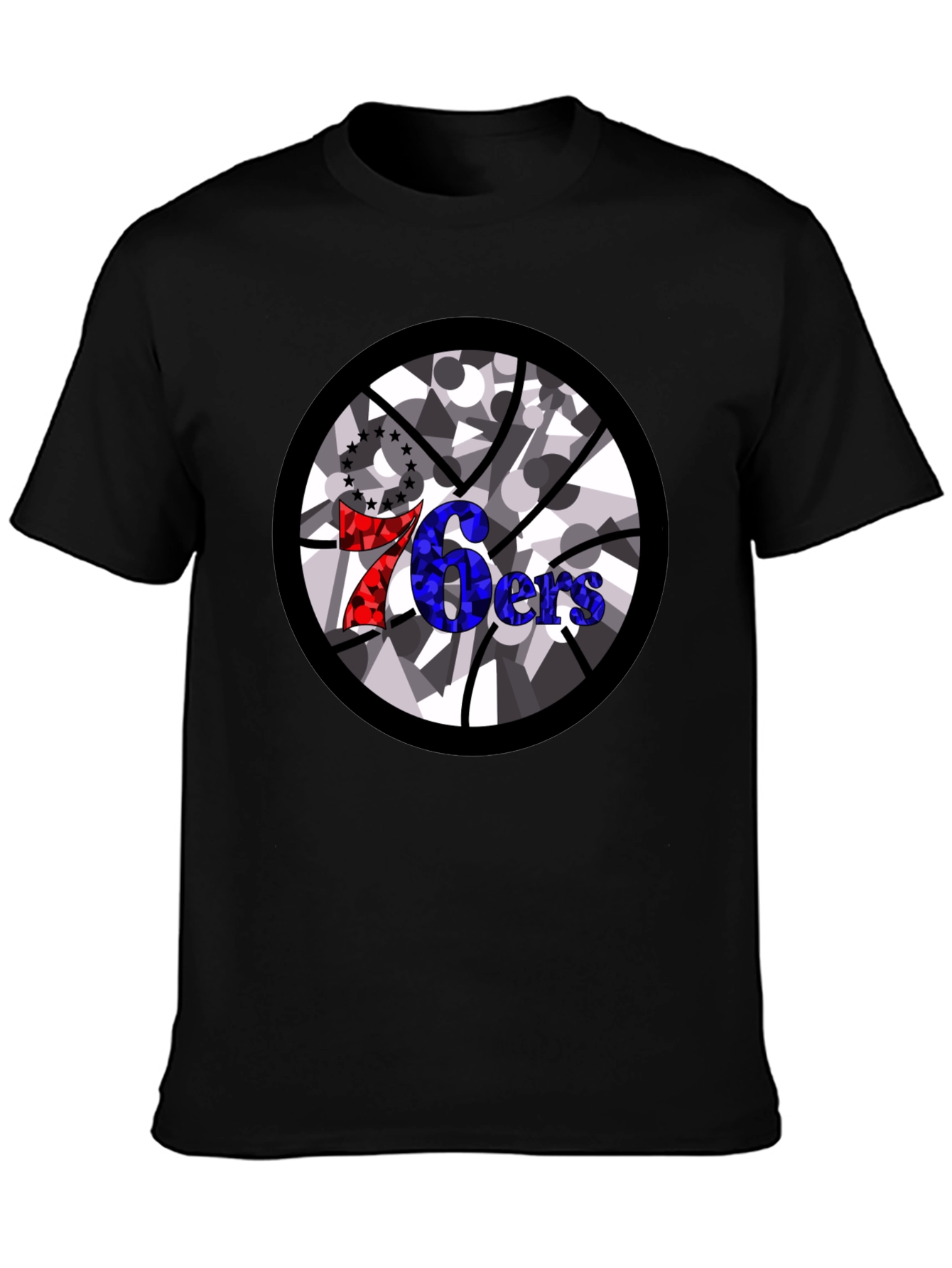 76ers Basketball Graphic Black T-Shirt