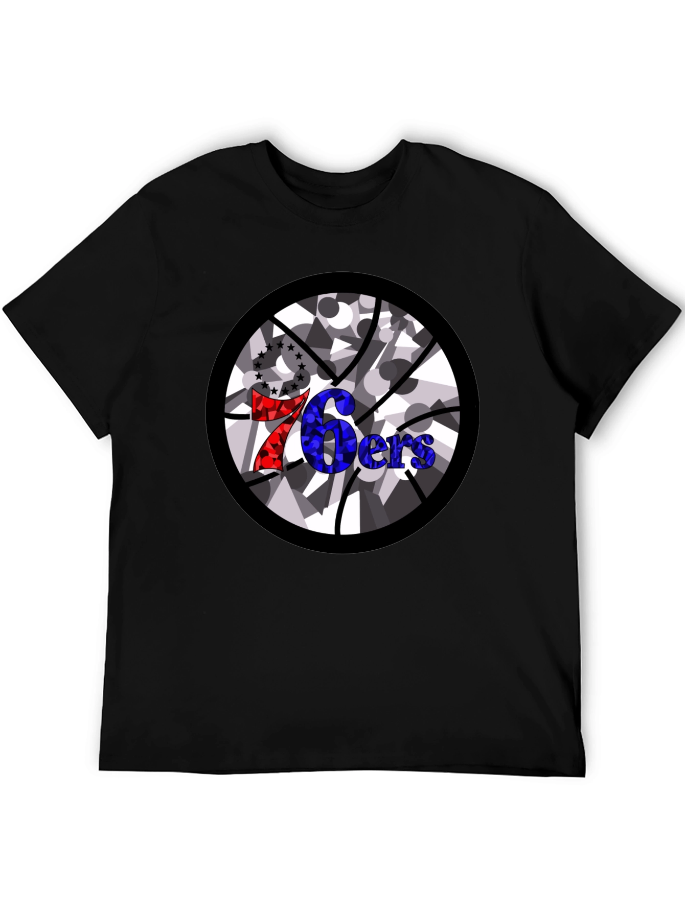 76ers Basketball Graphic Black T-Shirt