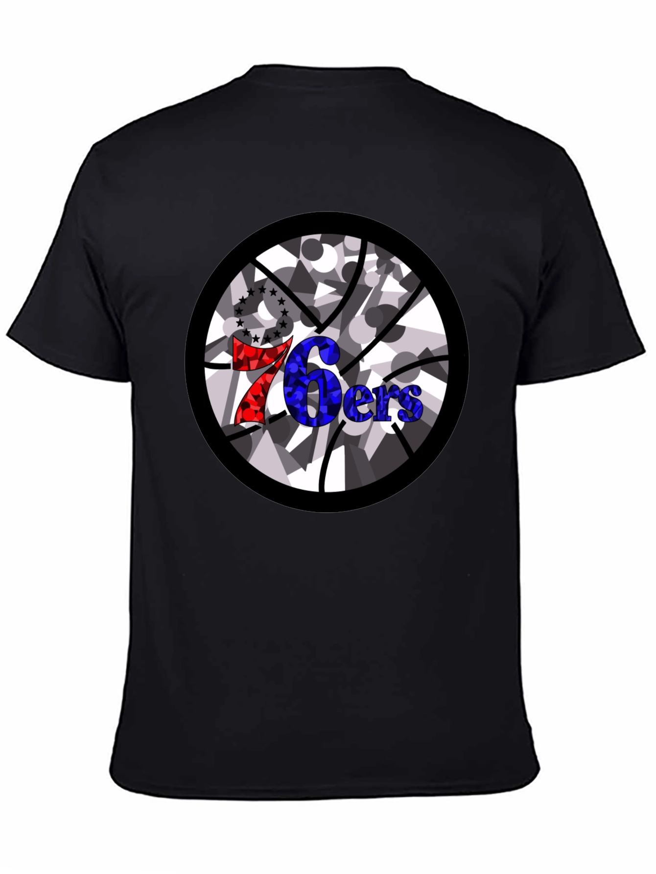 76ers Basketball Graphic Black T-Shirt