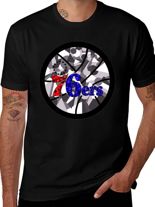 76ers Basketball Graphic Black T-Shirt