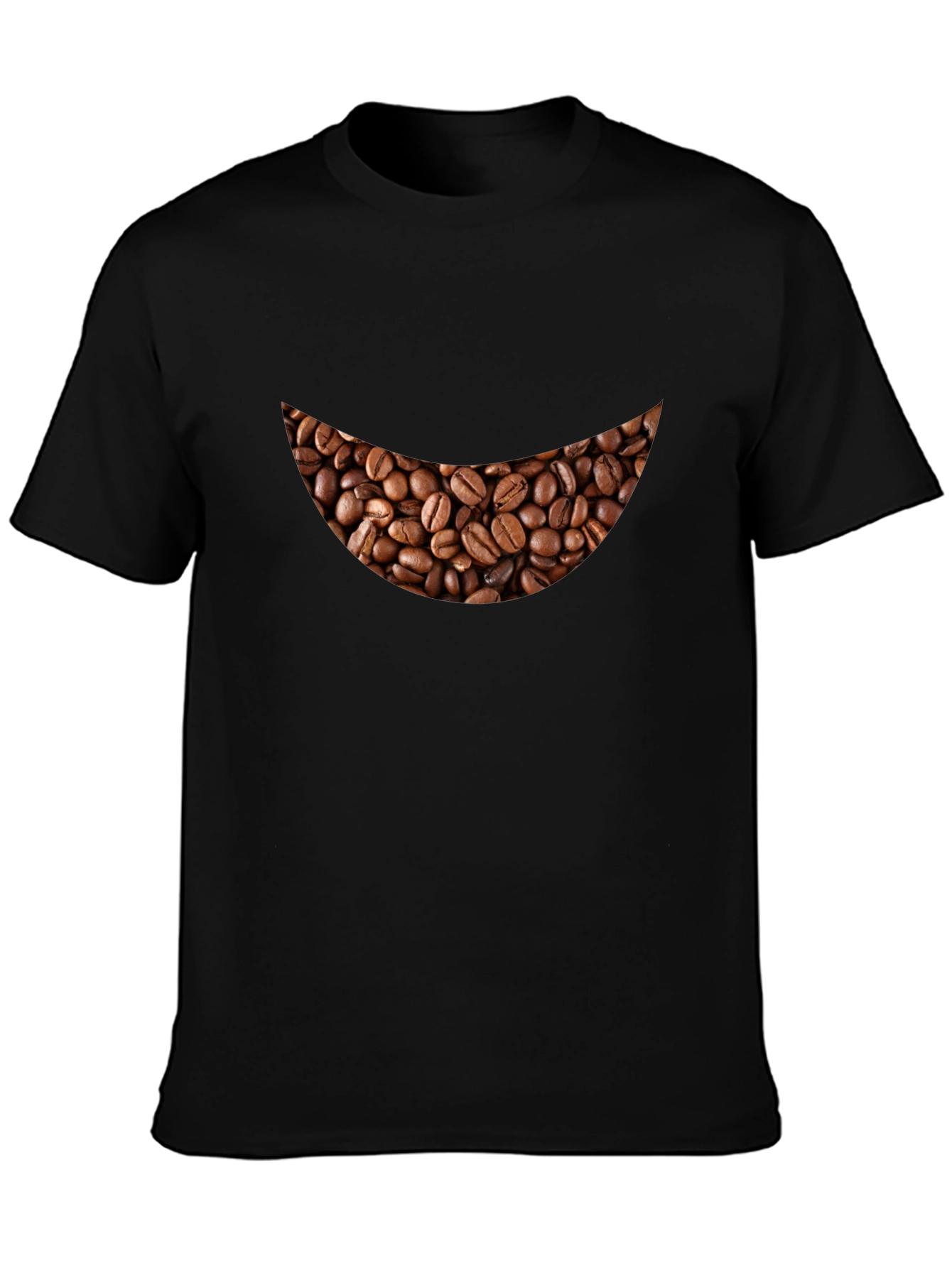 Coffee Bean Smile Black T-Shirt - Brewtiful!